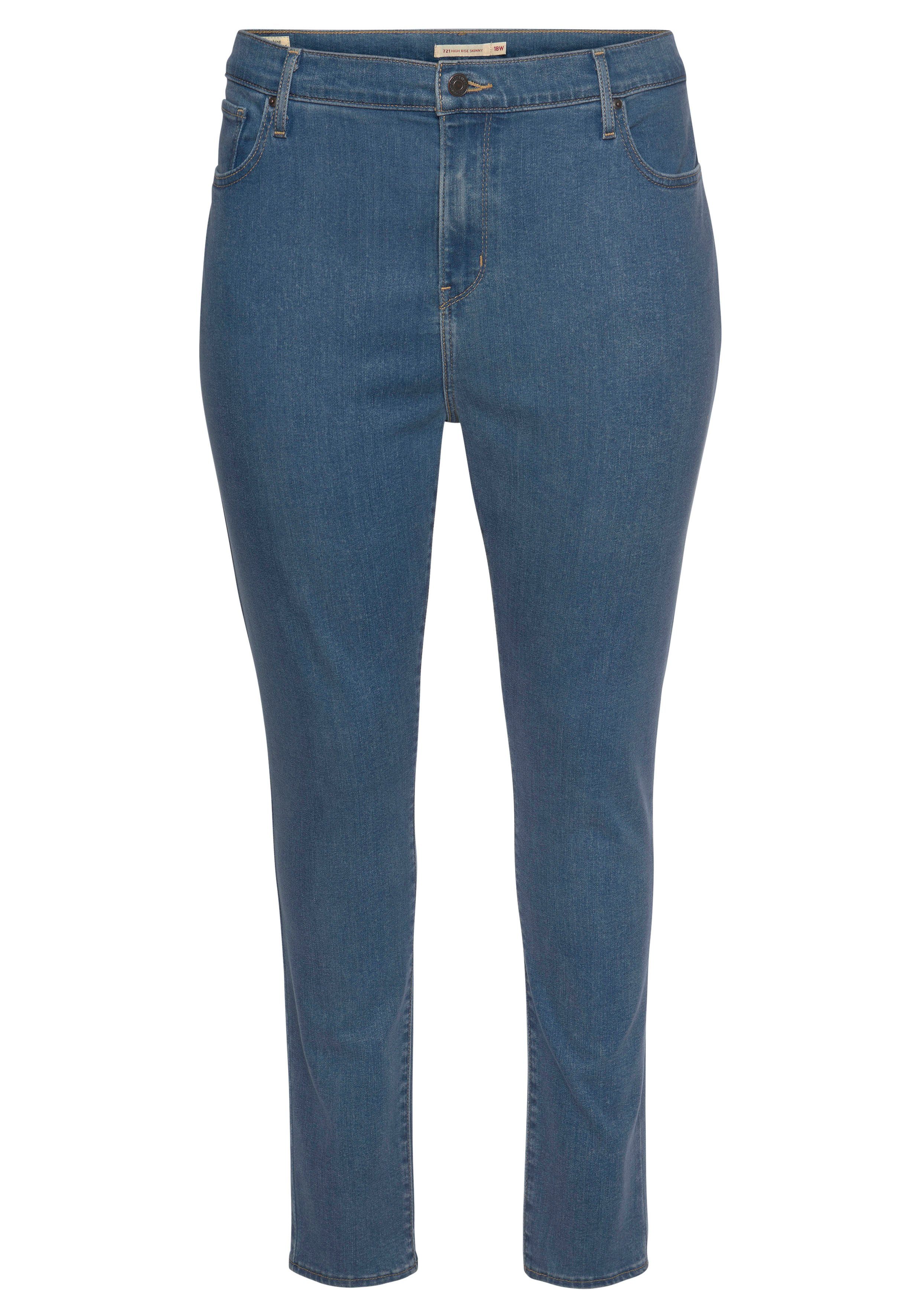 figurbetonter mid-blue Schnitt SKINNY 721 HI PL Levi's® Plus sehr RISE Skinny-fit-Jeans