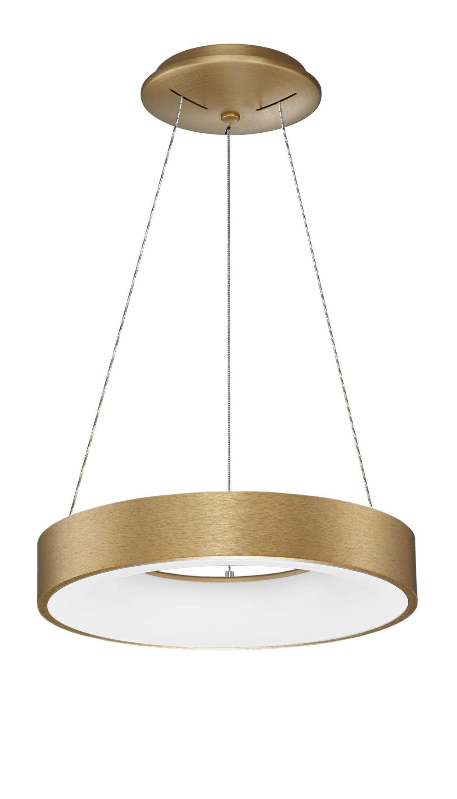 Licht-Erlebnisse Kronleuchter PERRY, LED, Warmweiß, LED Hängeleuchte in Gold gebürstet Ø 38 cm warmweiß 3000 K 1845 lm