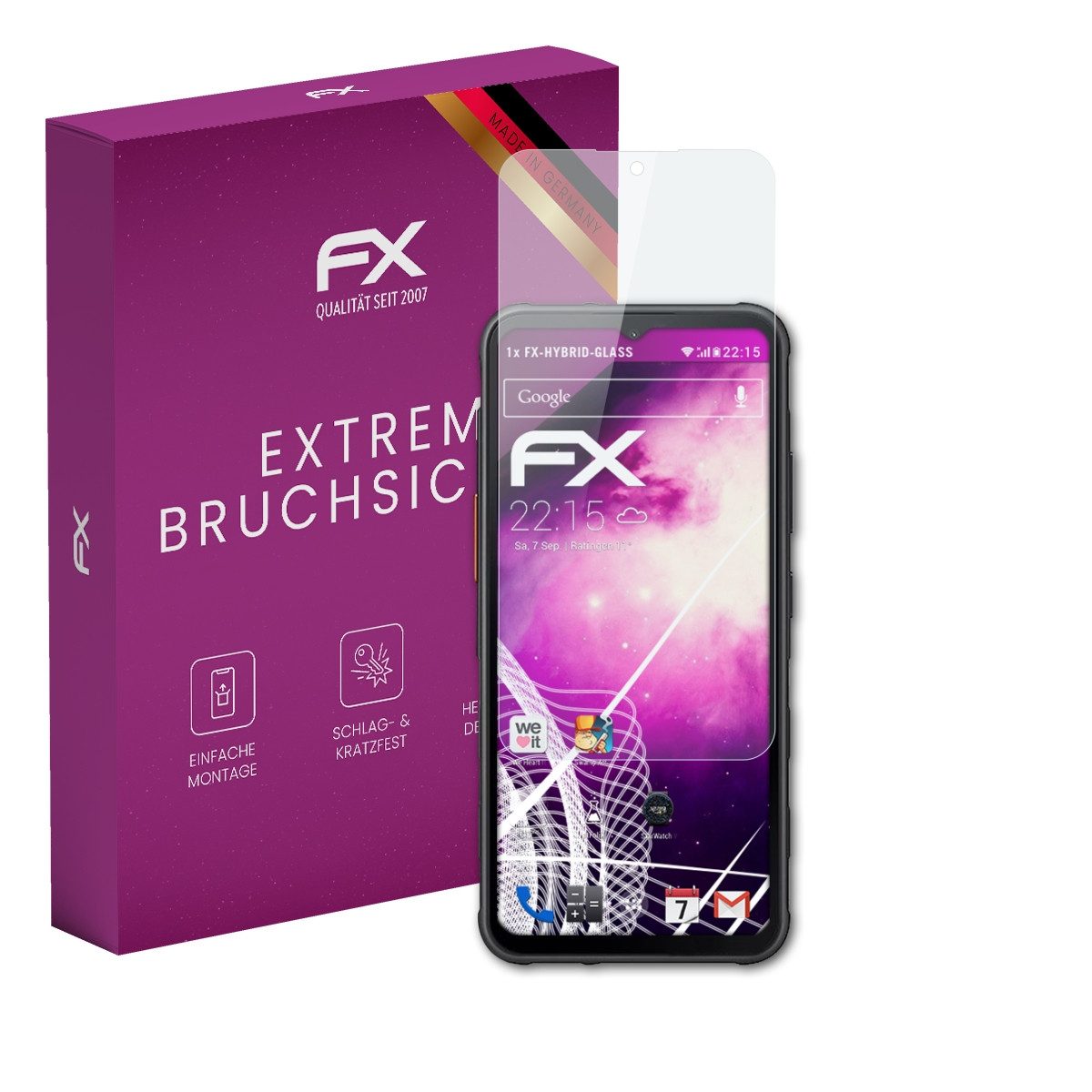 atFoliX Schutzfolie Panzerglasfolie für Samsung Galaxy XCover 7, Ultradünn und superhart