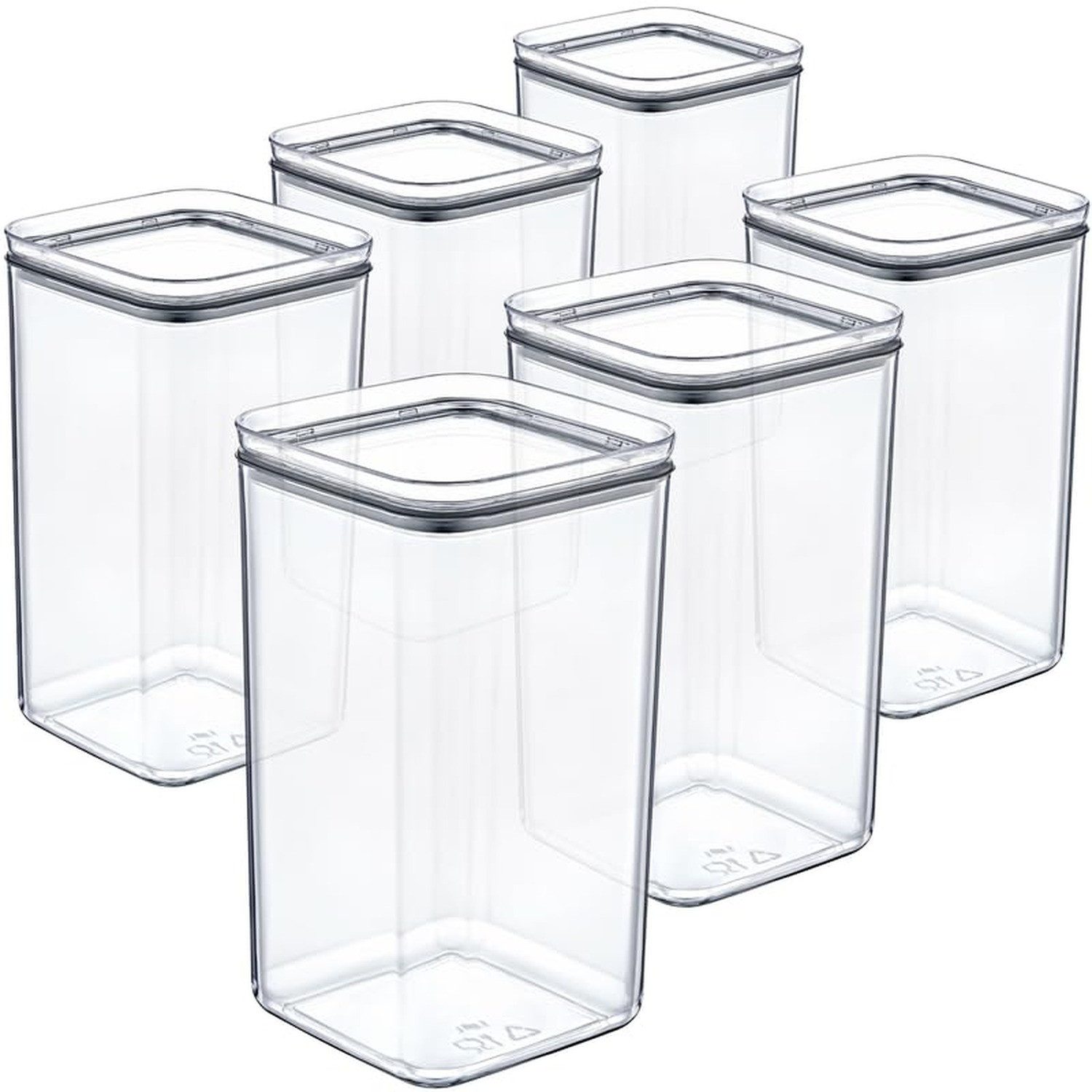 Centi Vorratsdose Vorratsdose luftdicht stapelbar transparent, Kunststoff, (6er-Set)