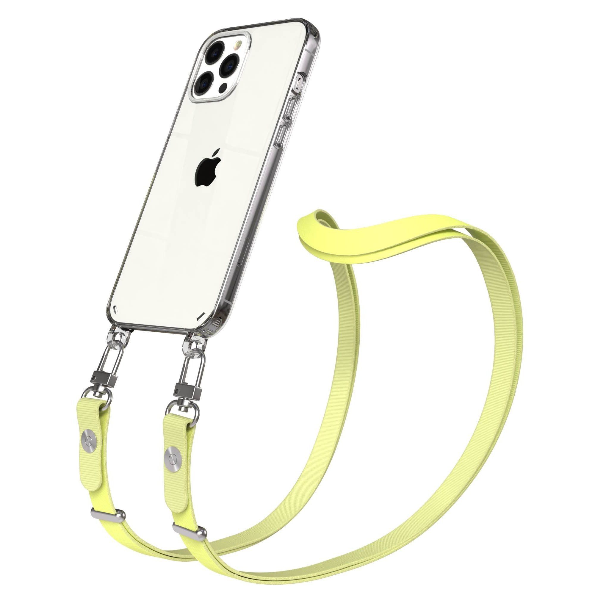 EAZY CASE Handykette für Apple iPhone 12 Pro Max Handyhülle mit Handyband magnetisch, Kordel fürs Handy in Gelb mit flexibler Länge und Magnetband