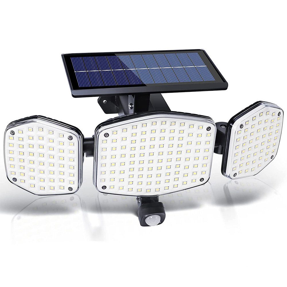 GelldG LED Solarleuchte Solar-Flutlicht für Außen 208 LED mit Bewegungssensor IP65 Wasserdicht