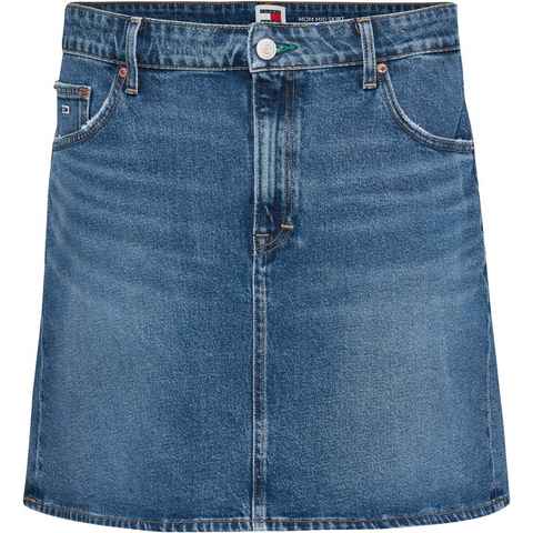 Tommy Jeans Curve Jeansrock CRV MOM UH SKIRT AH6158 Webrock mit Logostickerei