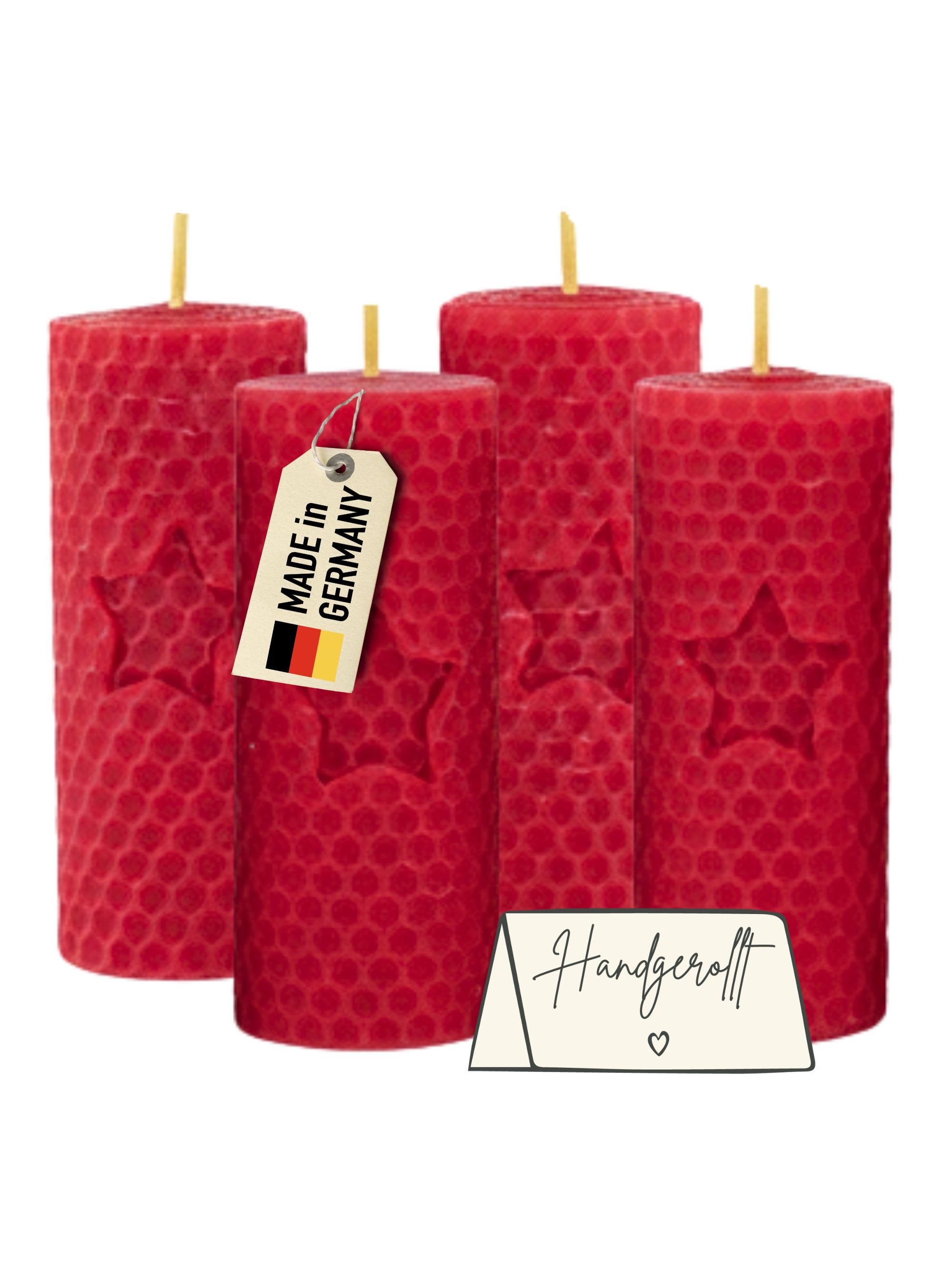 Wachsmann Bienenprodukte Bienenwachskerze handgerollt, 100 % Bienenwachs, 4 günstig online kaufen