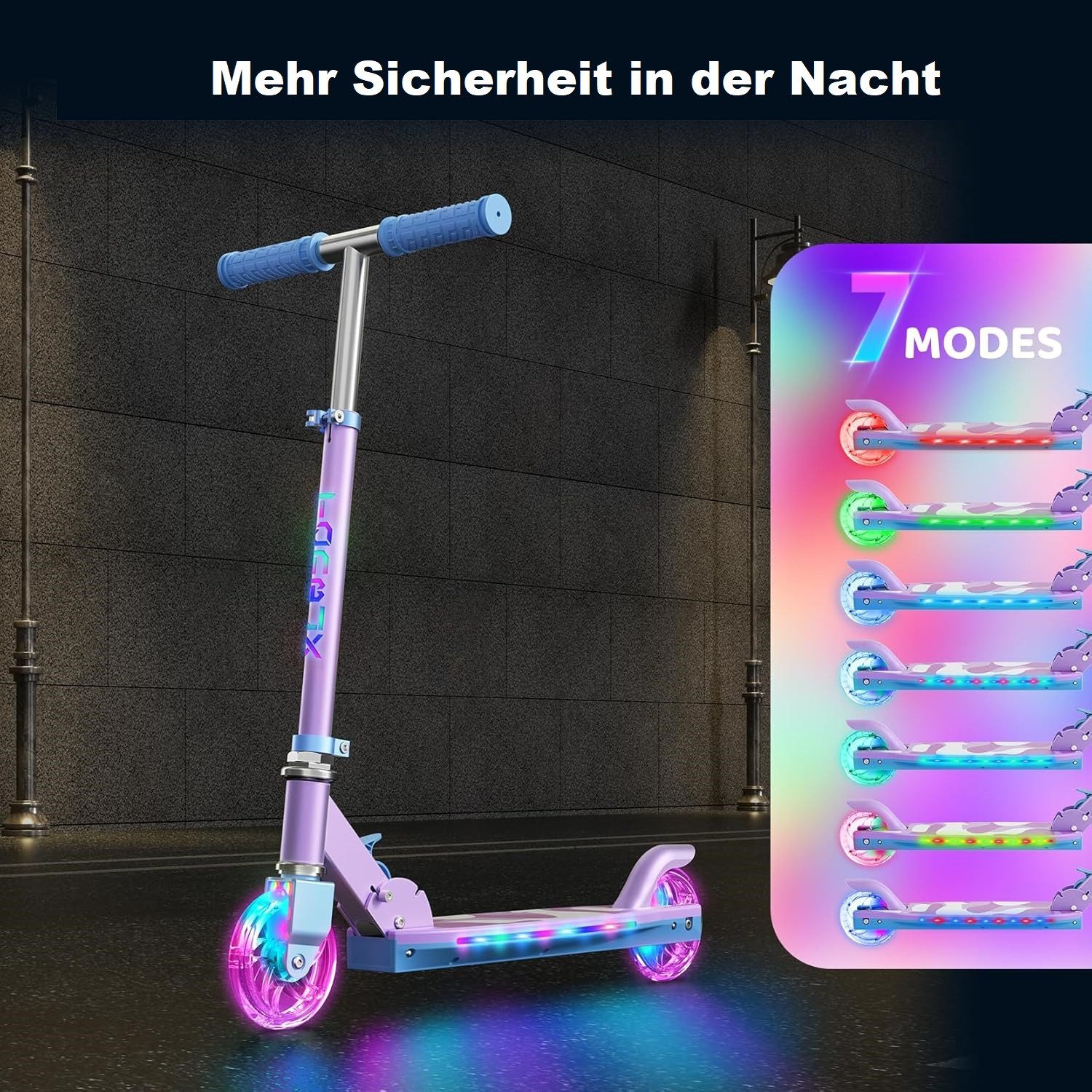 OUNUO Scooter Kinderroller für Kinder von 5 bis 12 Jahren, zusammenklappbar