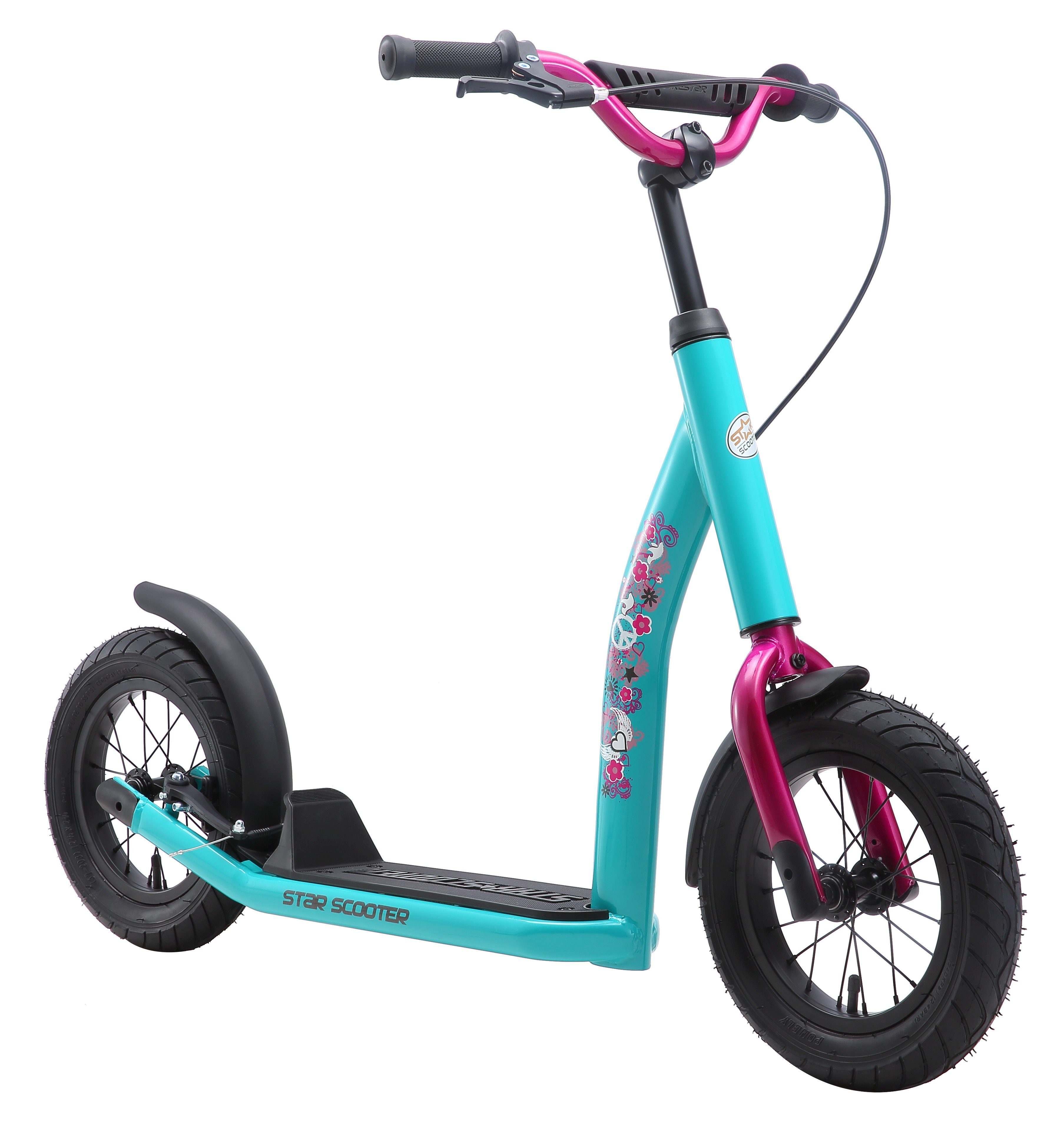 Star-Scooter Cityroller 12 Zoll, ab 8 Jahre, Kinder City Roller ab 124 cm, Jungen, Mädchen, Höhenverstellbar, Seitenständer