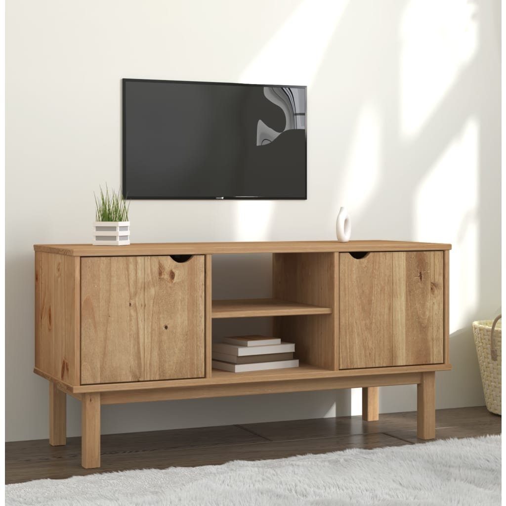 furnicato TV-Schrank OTTA 113,5x43x57 cm Massivholz Kiefer