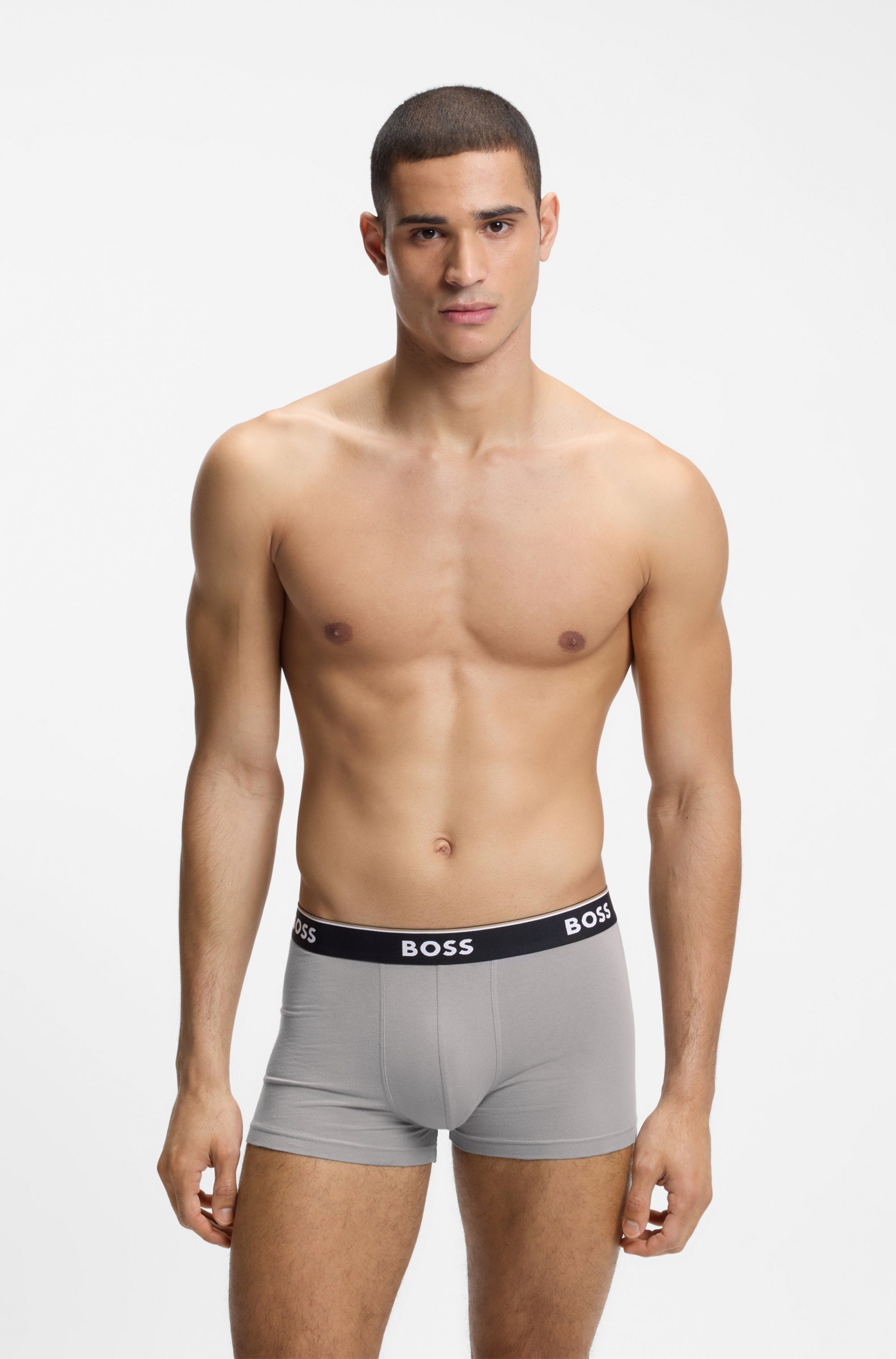 BOSS Trunk (Packung, 3-St) aus Stretch-Baumwolle, elastischer Bund, mittlere Bundhöhe