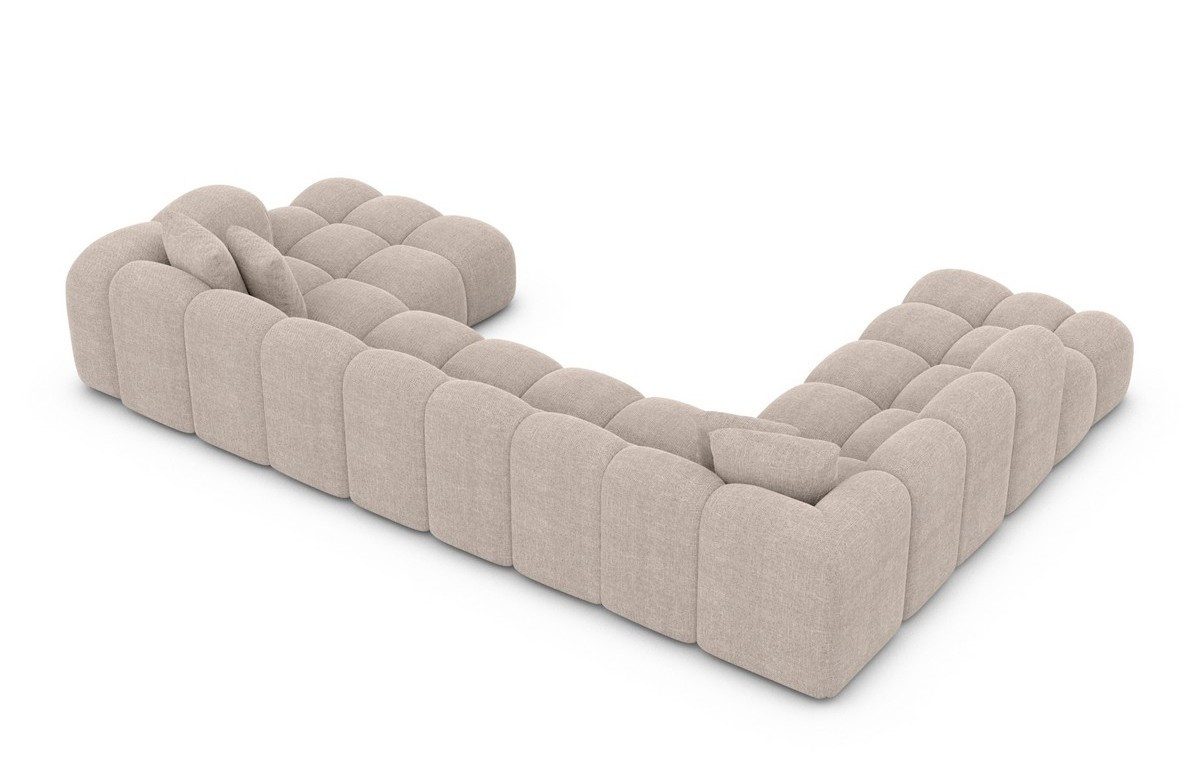 Sofa Dreams Wohnlandschaft Polster Stoffsofa Modern Ottomane Couch Samtstoff Formentera XXL, Loungesofa