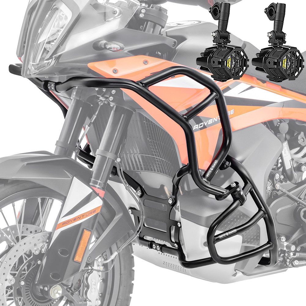 Motoguard Motor-Schutzhülle Set Sturzbügel + Zusatzscheinwerfer für KTM 790 / 890 Adventure 23-26