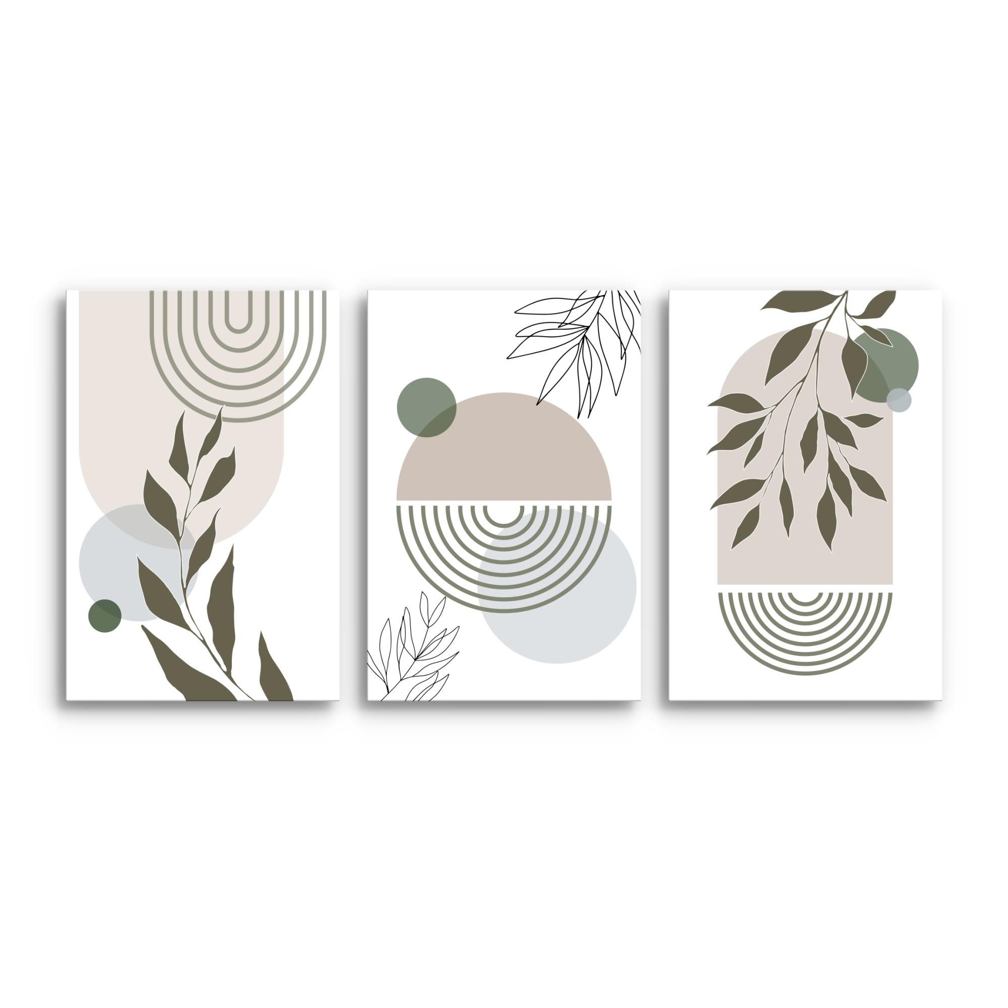 Novart Wandbild Wandbilder Wohnzimmer Abstrakt Figuren Bilder Deko, Grau, m günstig online kaufen