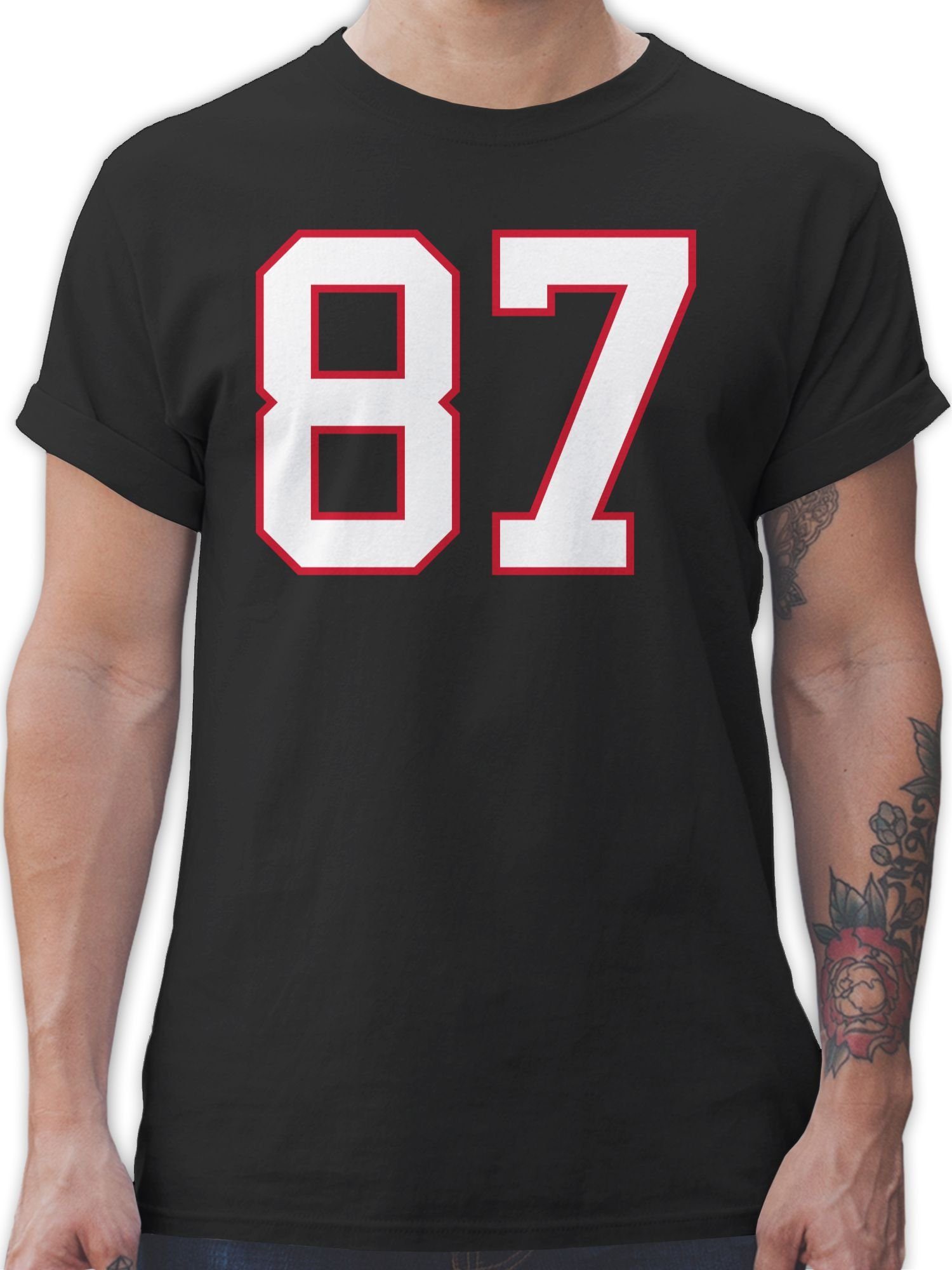 Shirtracer T-Shirt Football New England 87 American Football NFL 1 Schwarz
