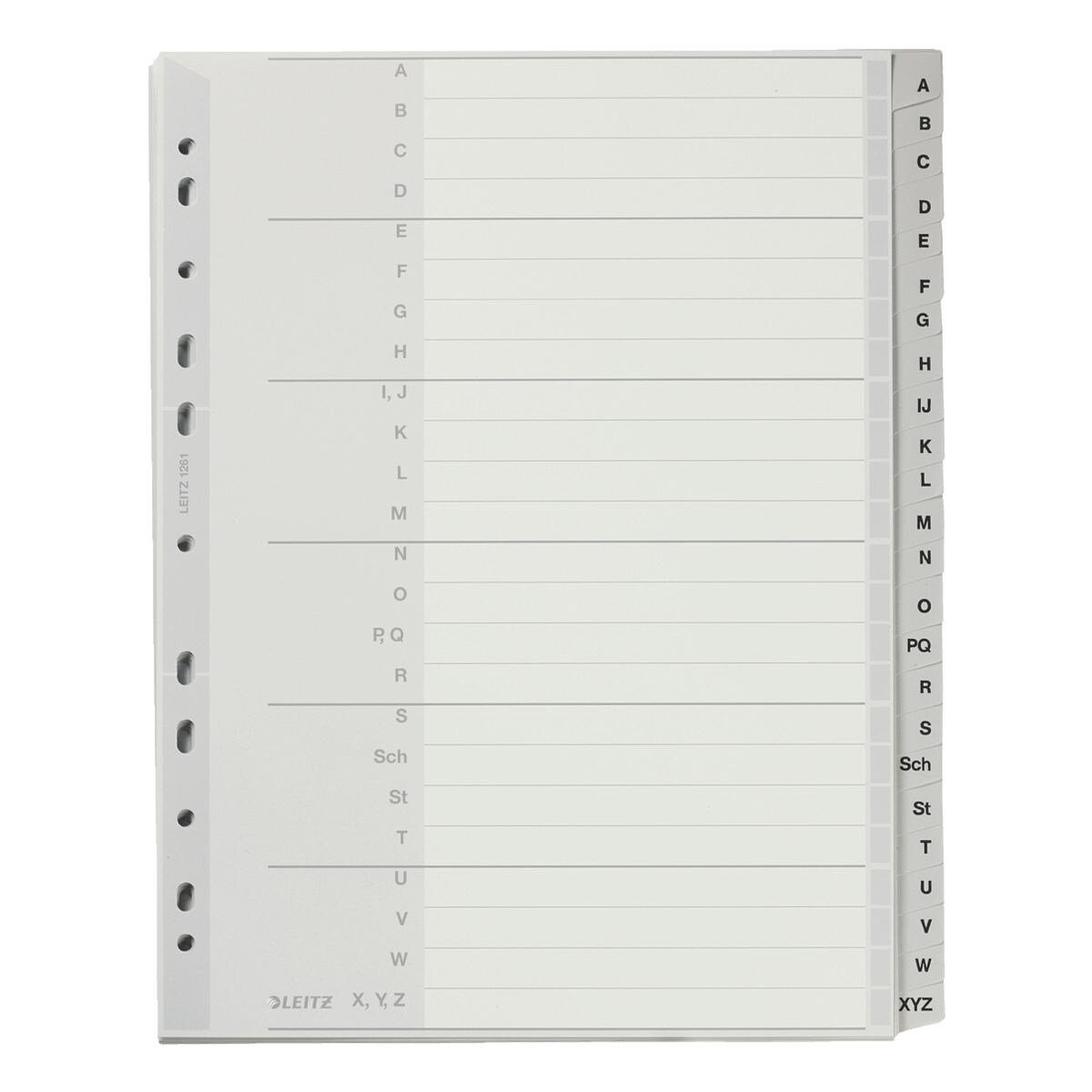 LEITZ Aktenordner 1261, Register A-Z, DIN A4 überbreit, 24-tlg., Kunststoff