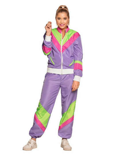 Boland Kostüm 80er Jahre Trainingsanzug lila, Macht sich ganz dufte und famos beim Abhotten auf jeder Fete!