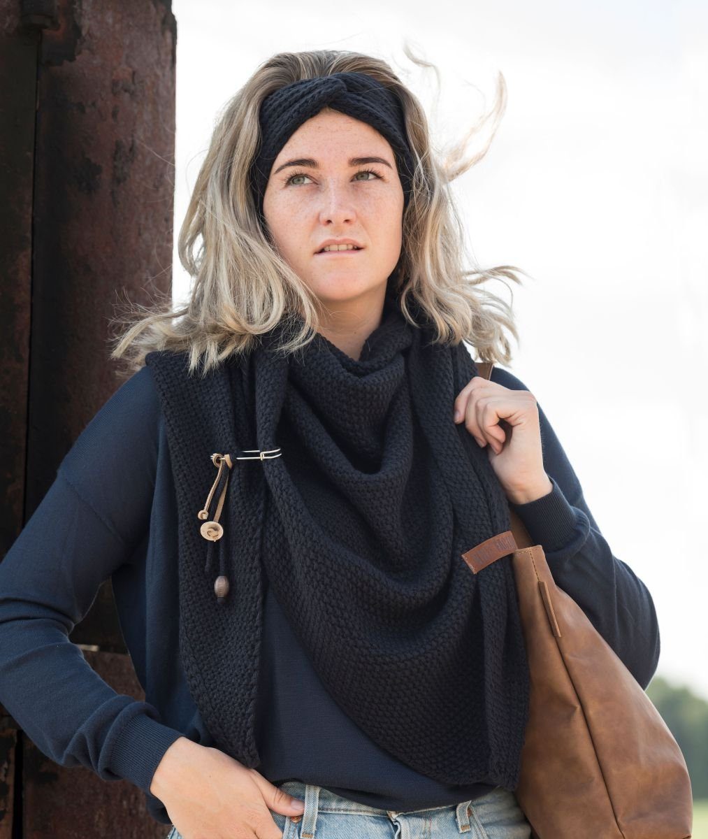 Knit Factory Stirnband Joy Повязки One Size Glatt Anthrazit (1-St) Strickware Strickartikel Stirnband