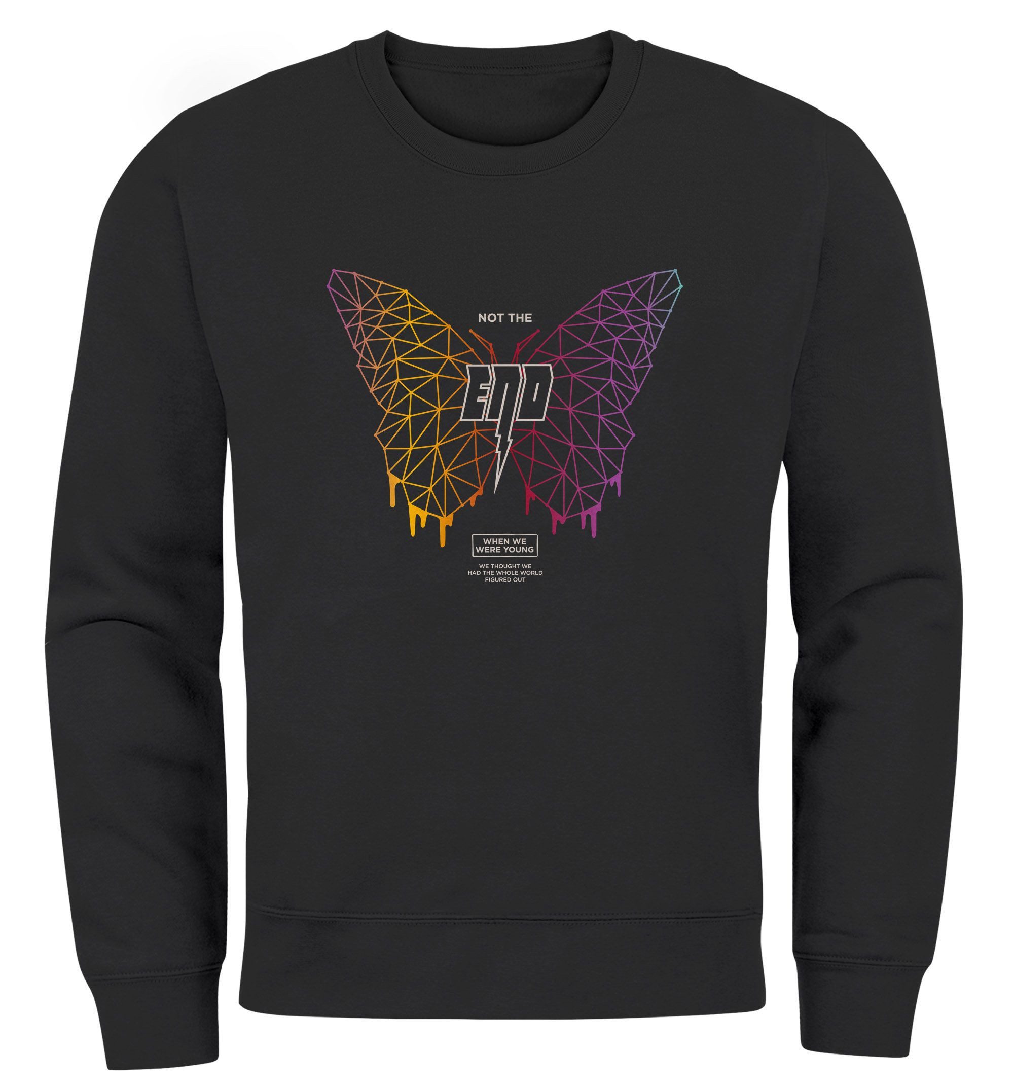 Sweatshirt Sweatshirt Herren Schmetterling Geometric Design Butterlfy Spruch Not