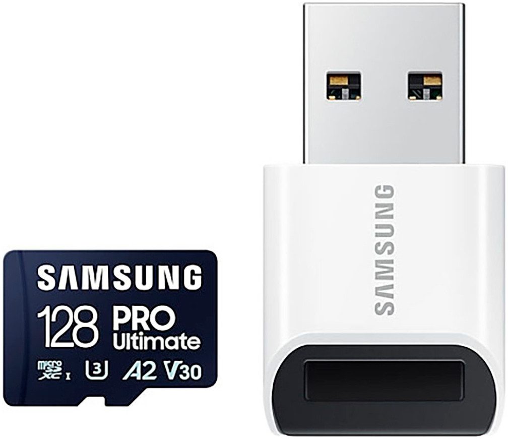 Samsung PRO Ultimate microSD 128GB Speicherkarte (128 GB, Video Speed Class 30 (V30)/UHS Speed Class 3 (U3), 200 MB/s Lesegeschwindigkeit)
