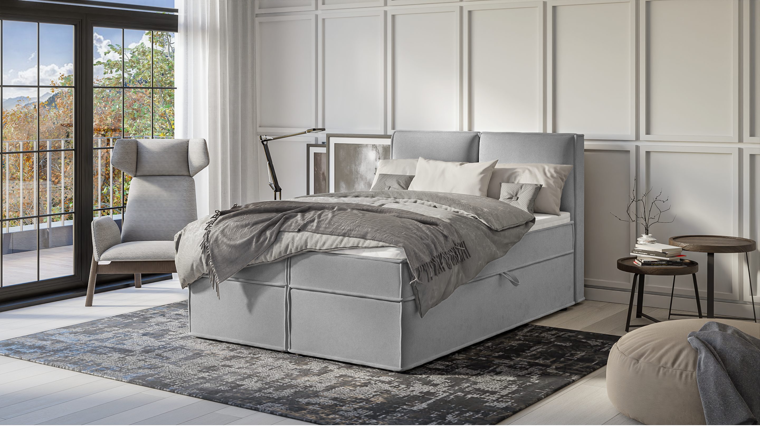 S-Style Möbel Boxspringbett Plaza mit Topper günstig online kaufen