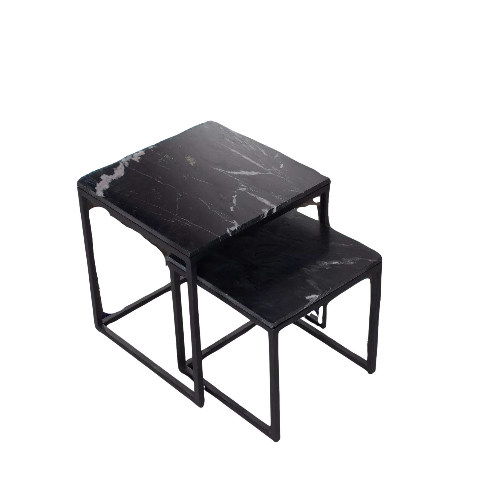 Couchtisch Couchtisch-Set Dilan Schwarzer Marmor 50-40 cm