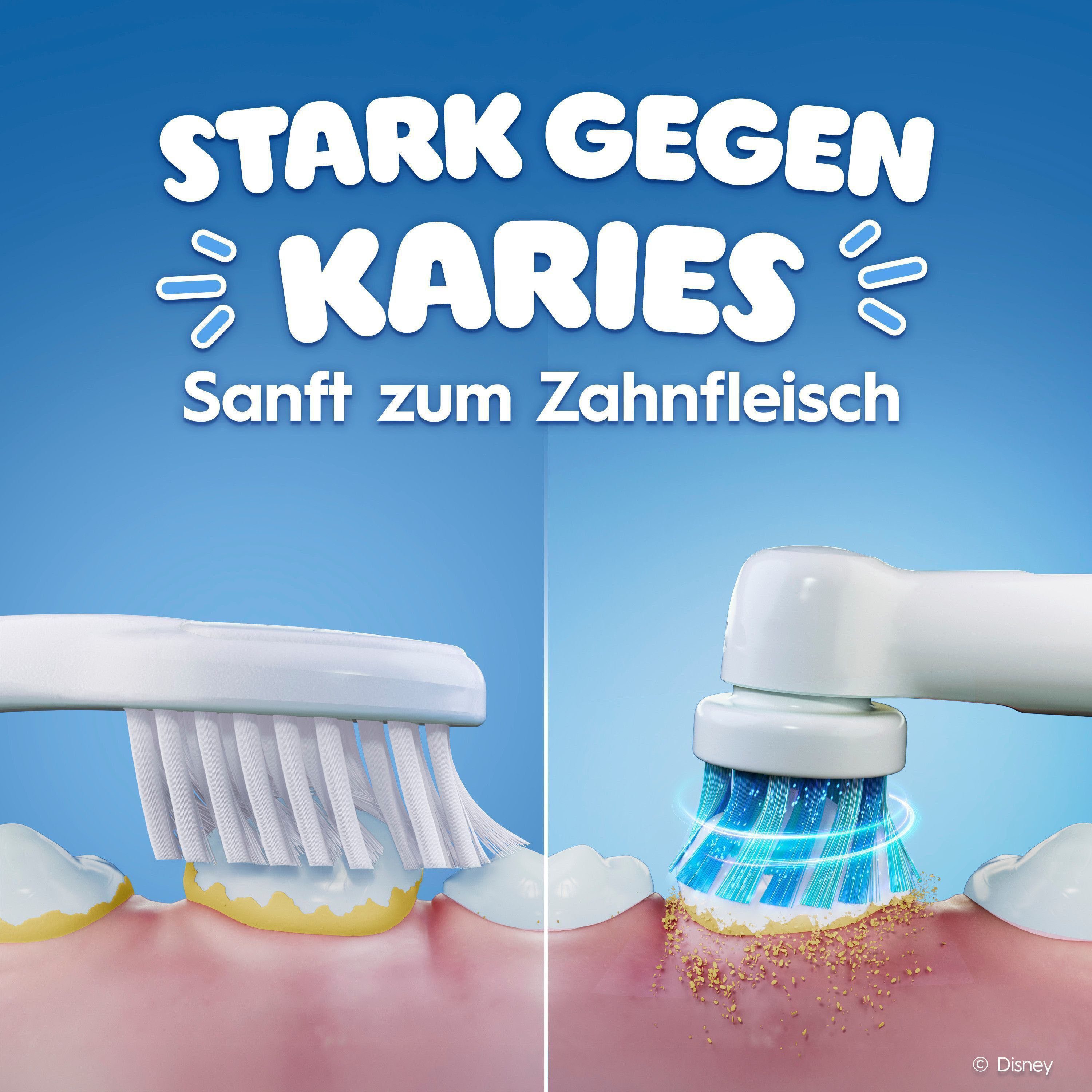 Oral-B Elektrische Zahnbürste Pro Kids Frozen, Aufsteckbürsten: 1 St., für Kinder ab 3 Jahren