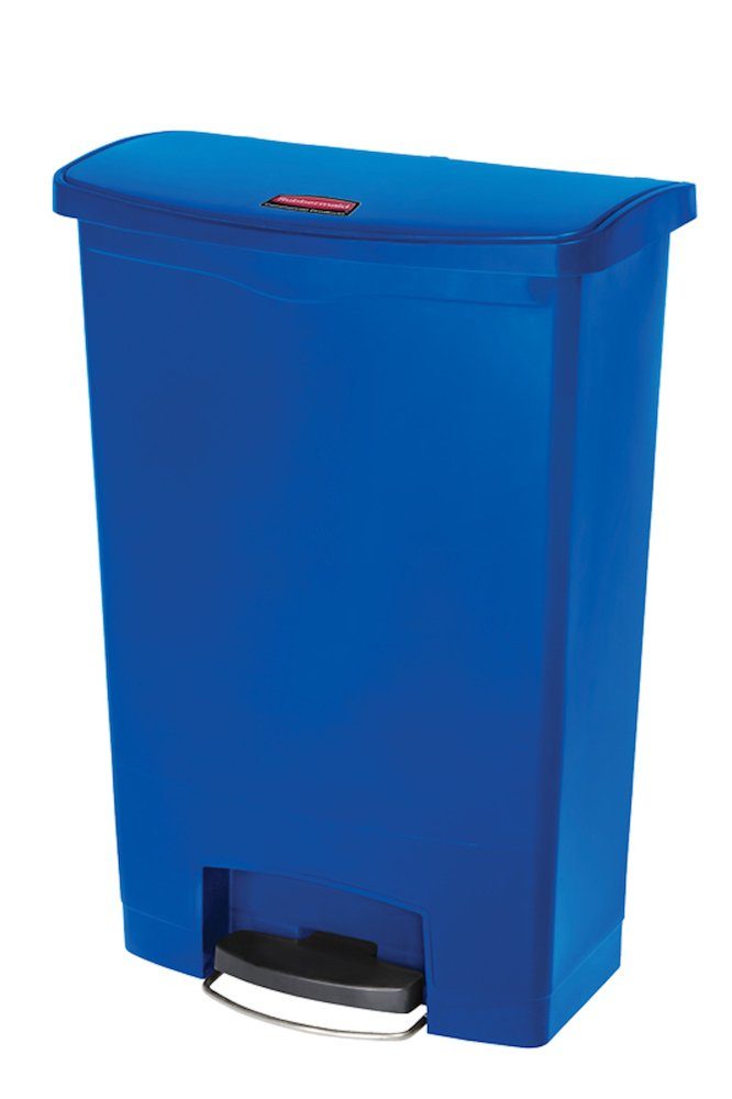 PROREGAL® Mülleimer Pedal-Abfalleimer, 90 Liter, HxBxT 82,6x35,3x75cm, Blau