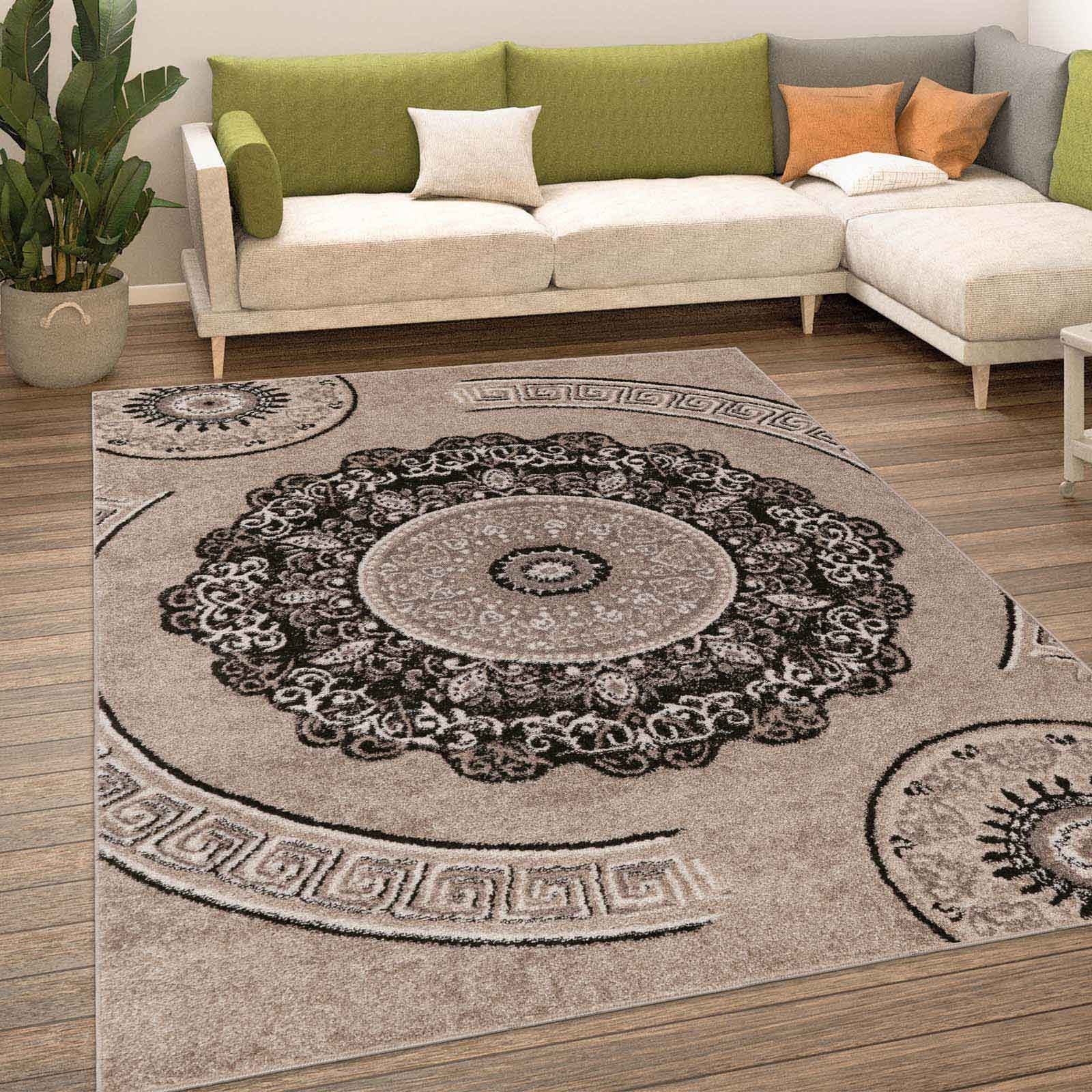 TaCa Home Teppich Moderner Designer Teppich Retro, rechteckig, Höhe: 13 mm, Fußbodenheizung geeignet