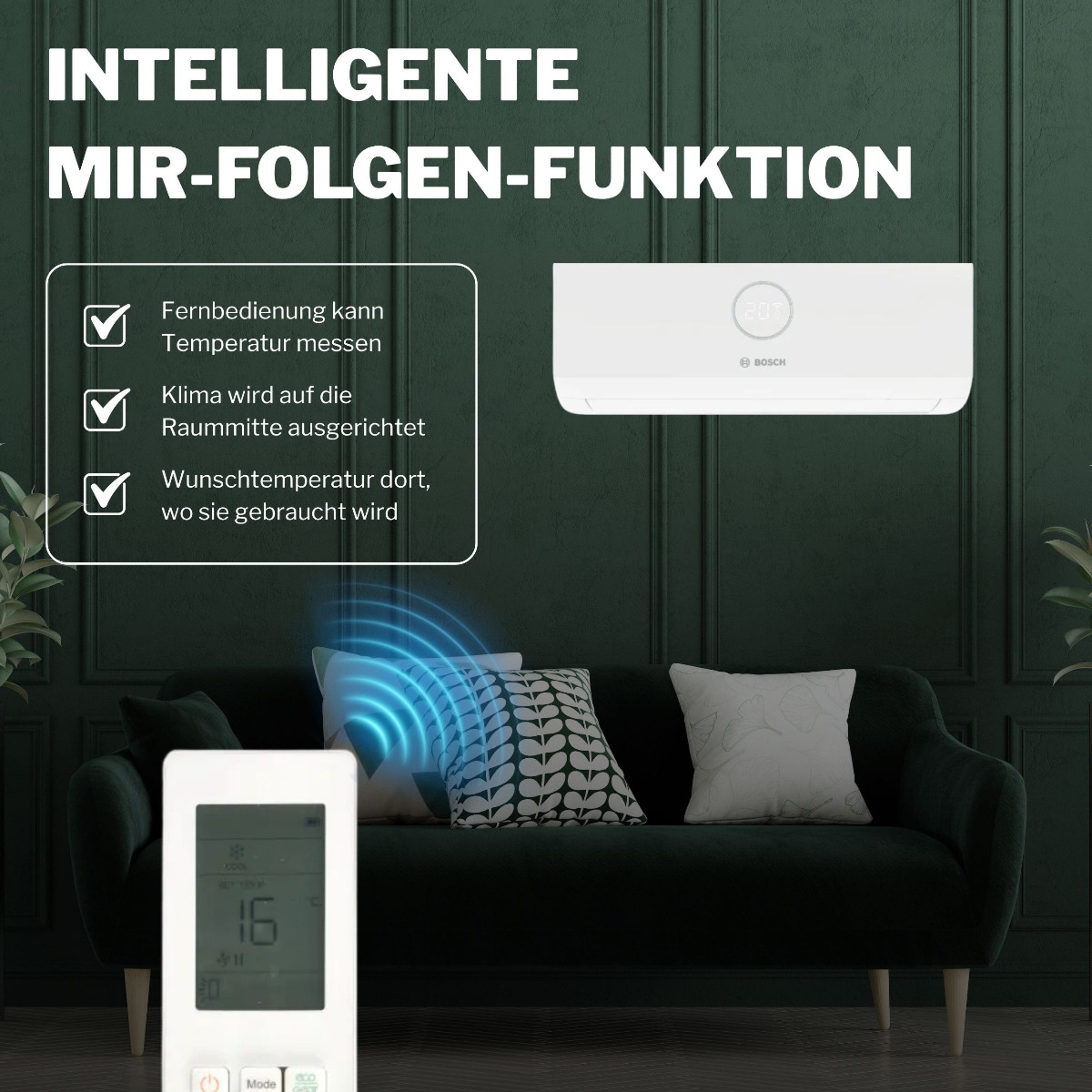 BOSCH Klimagerät CL5000M 53/2 E + CL3000iU W 20 E / CL3000iU W 35 E