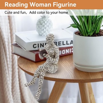 HYTIREBY Dekofigur Lesende Frau, Kleine Lesende Frauen Geformte Skulptur, (1 St), Abstrakte Lesefigur, Skulpturen