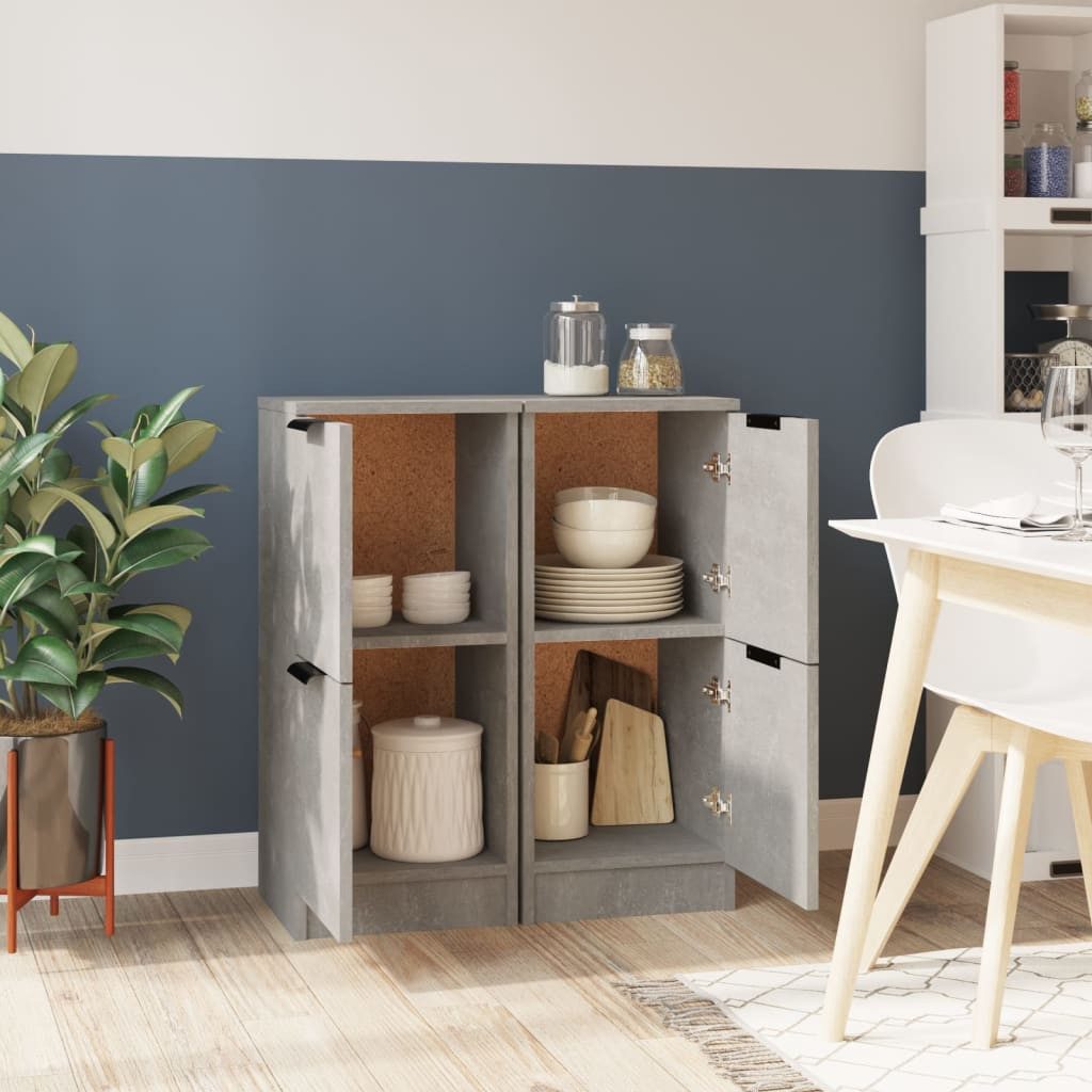 vidaXL Sideboard Sideboards 2 Stk. Betongrau günstig online kaufen