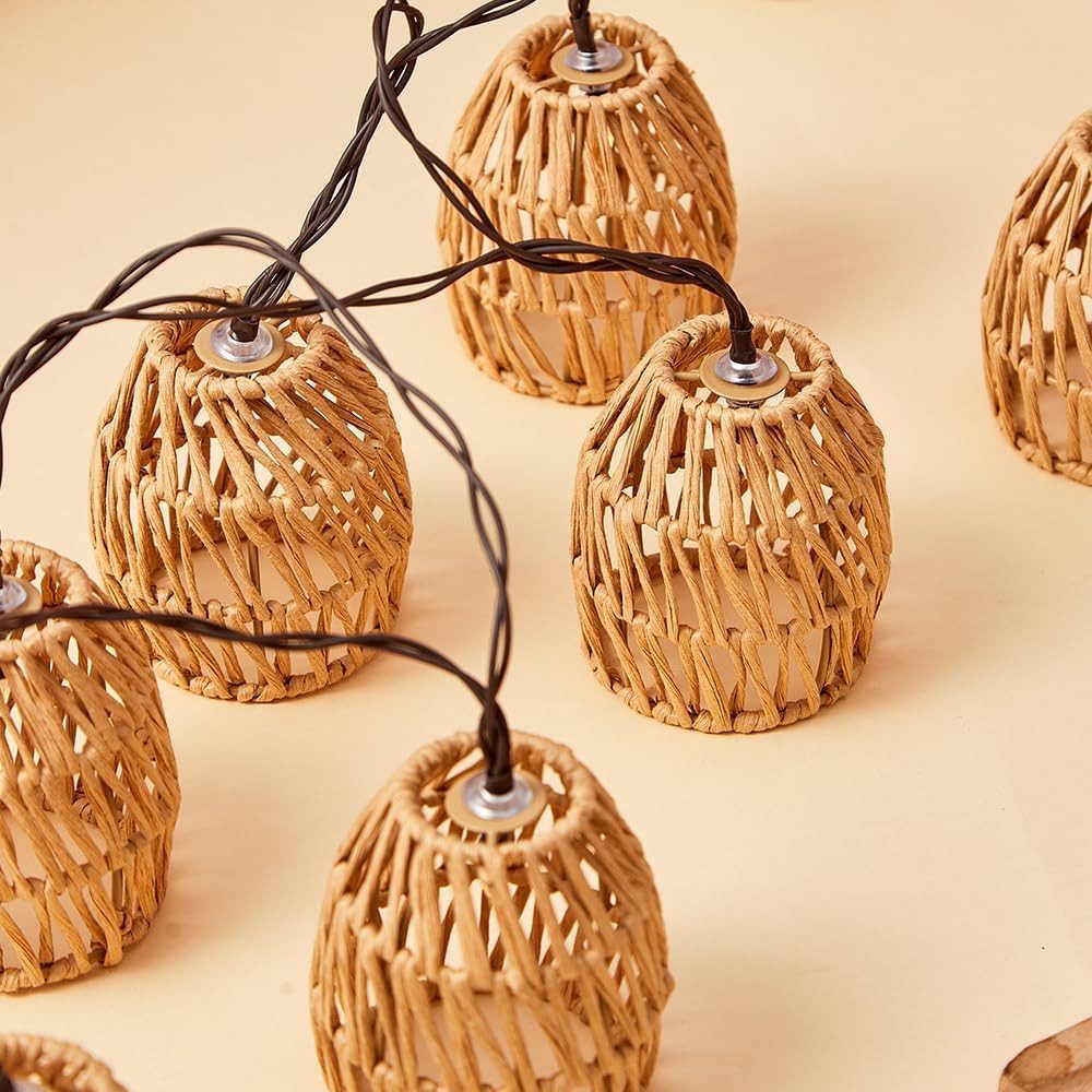 VIVIHEYDAY LED-Lichterkette Lampion Lichterkette Batteriebetrieben, 15 Lampion LEDs, I Timer-Funktion I für Halloween Weihnachten Party Terrasse Deko