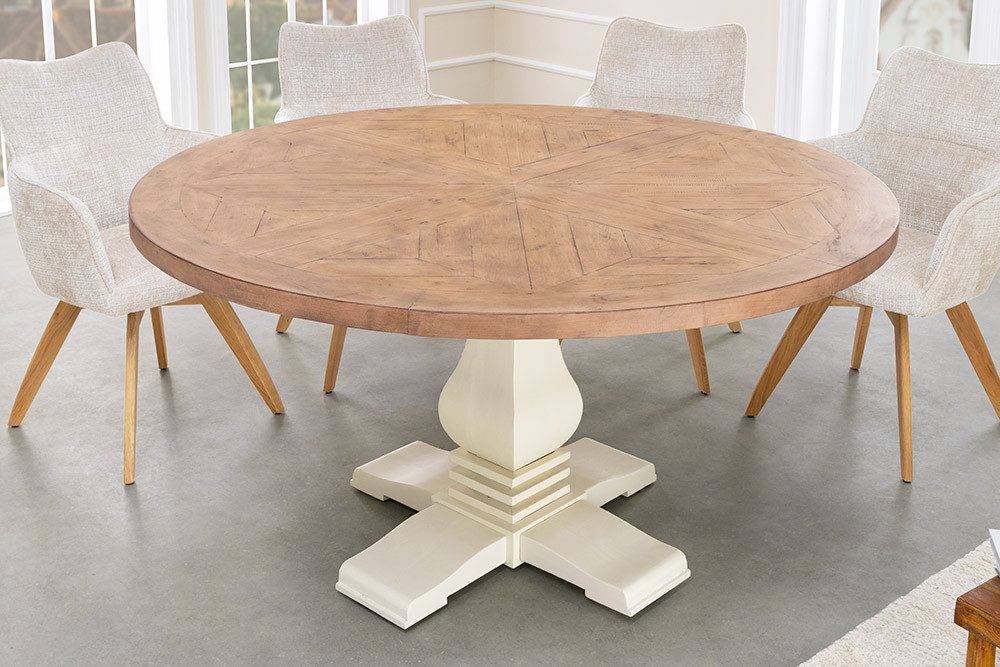 riess-ambiente Esstisch HAMPTONS 140cm hellbraun / creme - recycelte Pinie, günstig online kaufen