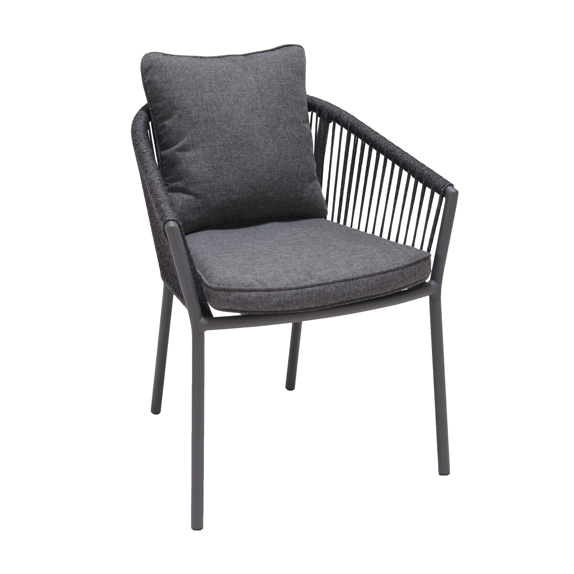 Lars Larsen Stapelstuhl VIBORG, Aluminiumgestell, Robe-Bespannung in Dunkelgrau