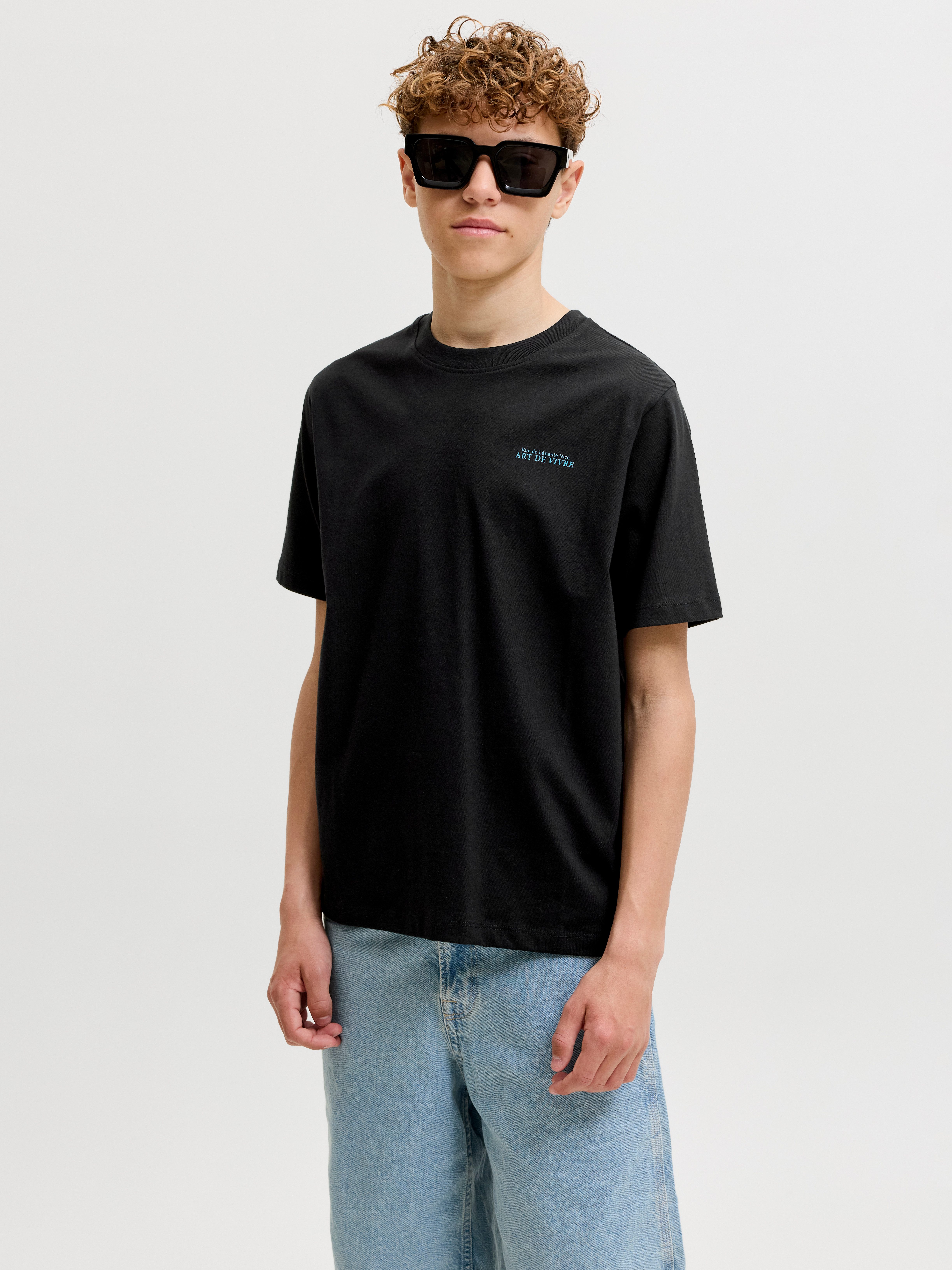 Jack & Jones Junior T-Shirt JJLEMON TEE SS CREW NECK JNR mit Logoprint