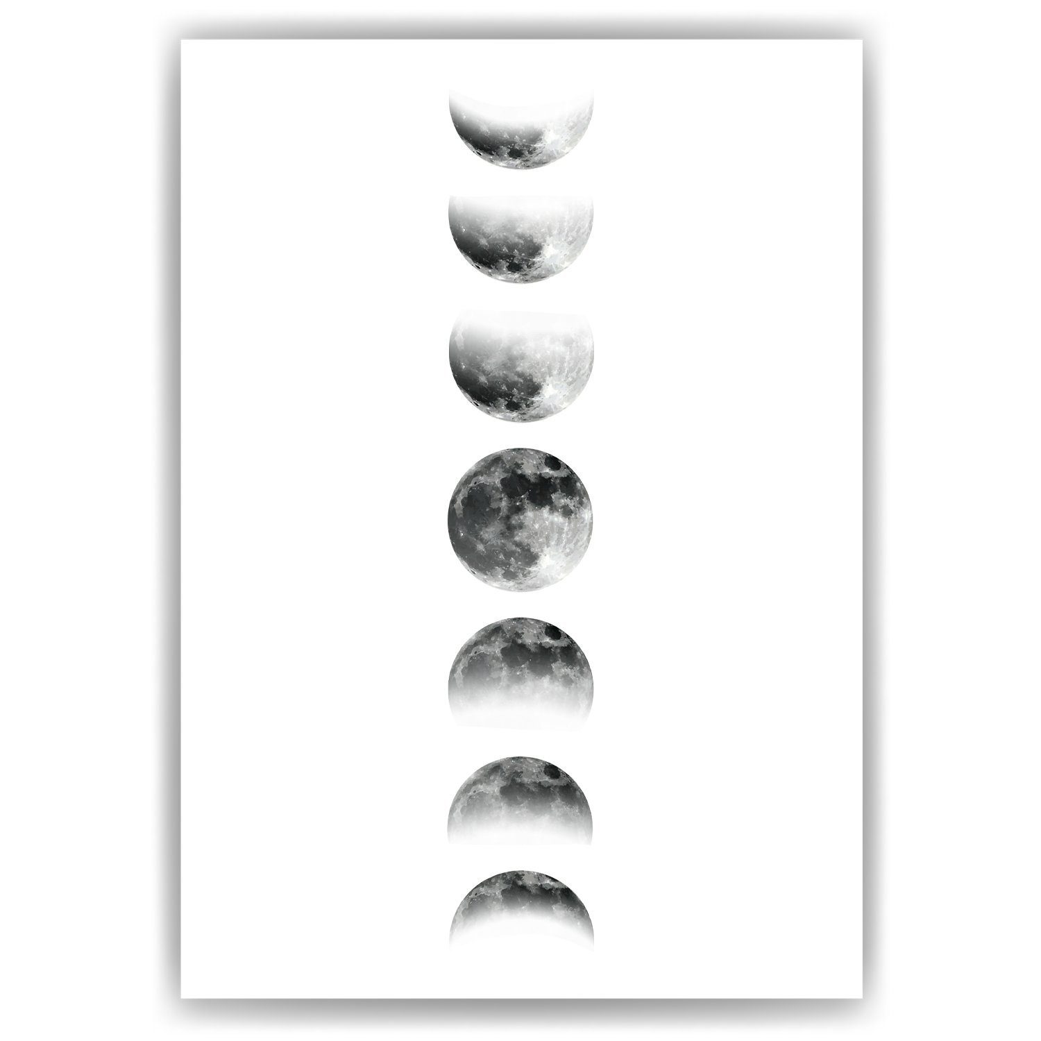 Mondphasen Wanddeko Flur Tigerlino Wandbild Poster Schlafzimmer Bild Mond Wohnzimmer