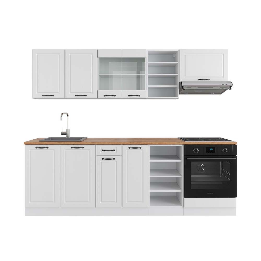Vicco Küchenzeile R-Line, Weiß Landhaus/Weiß, 240 günstig online kaufen