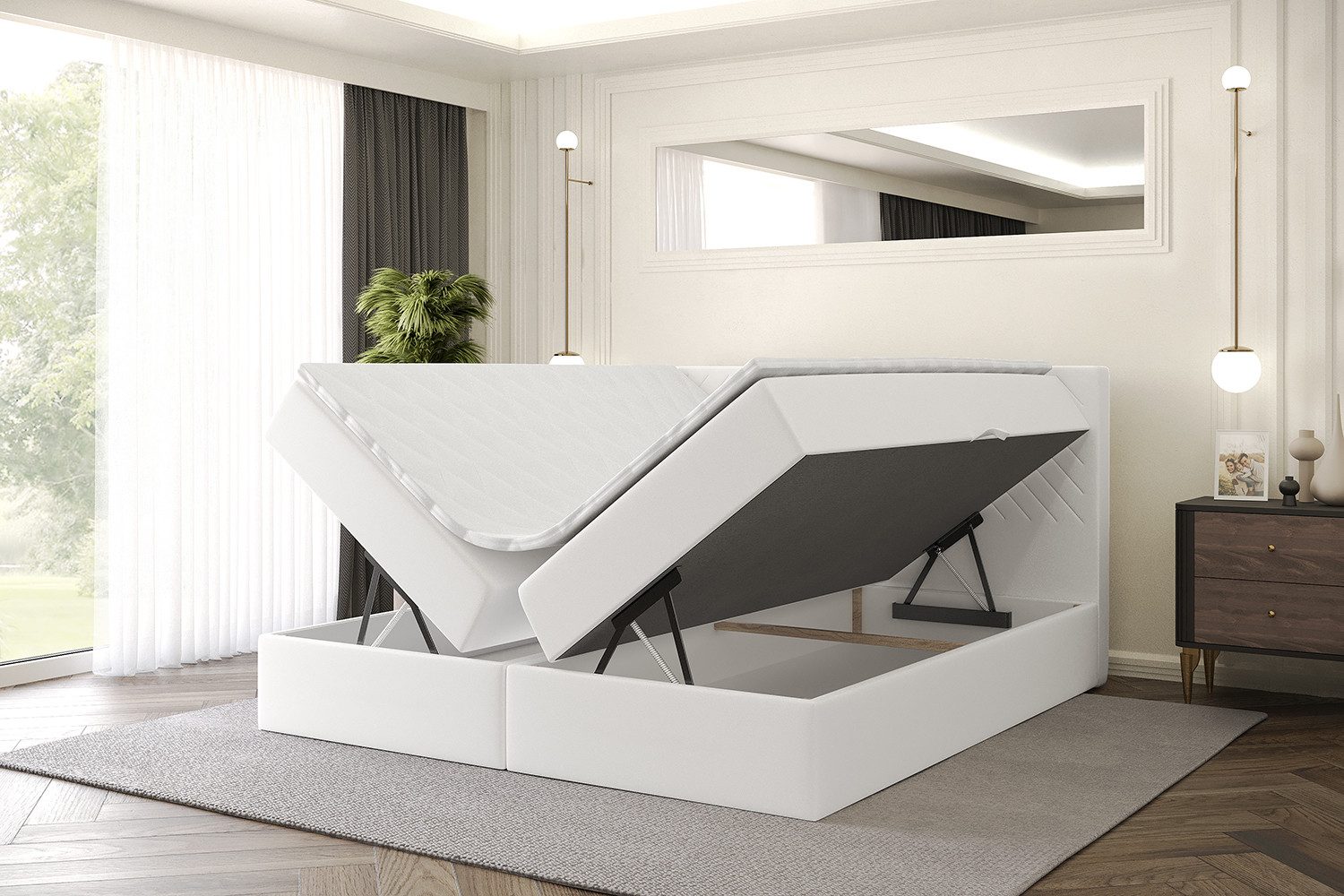 ALTDECOR Boxbett VEXA (Multipocket-Matratze H4, H3 Matratze Bonellfederung, Topper, Kopfteil)