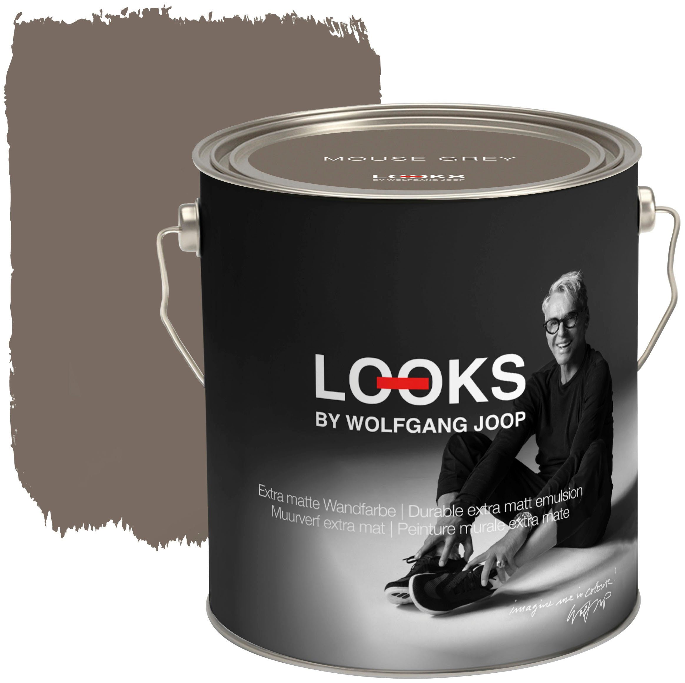 LOOKS by Wolfgang Joop Wandfarbe Looks by Wolfgang Joop, extra matte Wandfarbe, 2,5 Liter, Designer Kollektion Mouse Grau