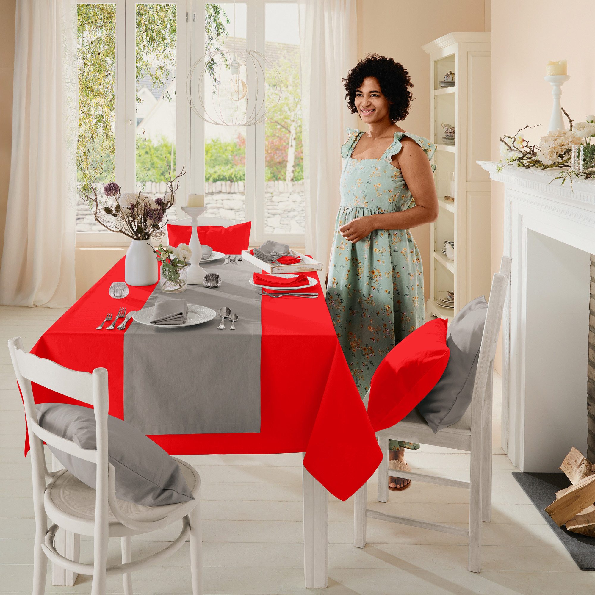 REDBEST Tischdecke Tischdecke "Tulsa", Baumwolle Uni günstig online kaufen