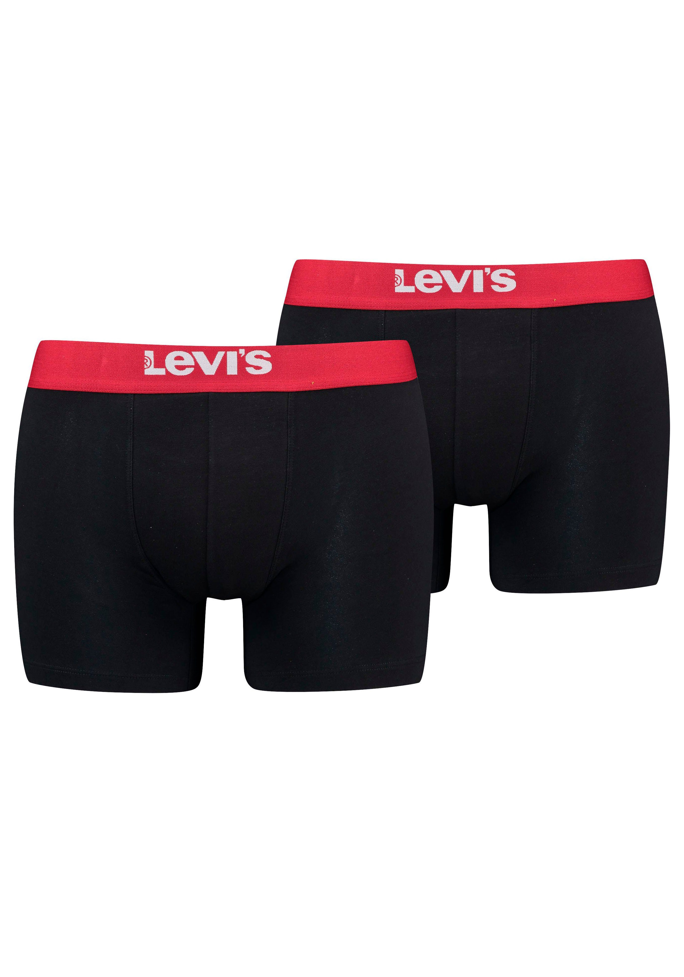 Levi's® Boxershorts LEVIS MEN SLD BASC BOXER BRIEF ORG CO 2P (Packung, 2er Pack) mit breitem Logobund