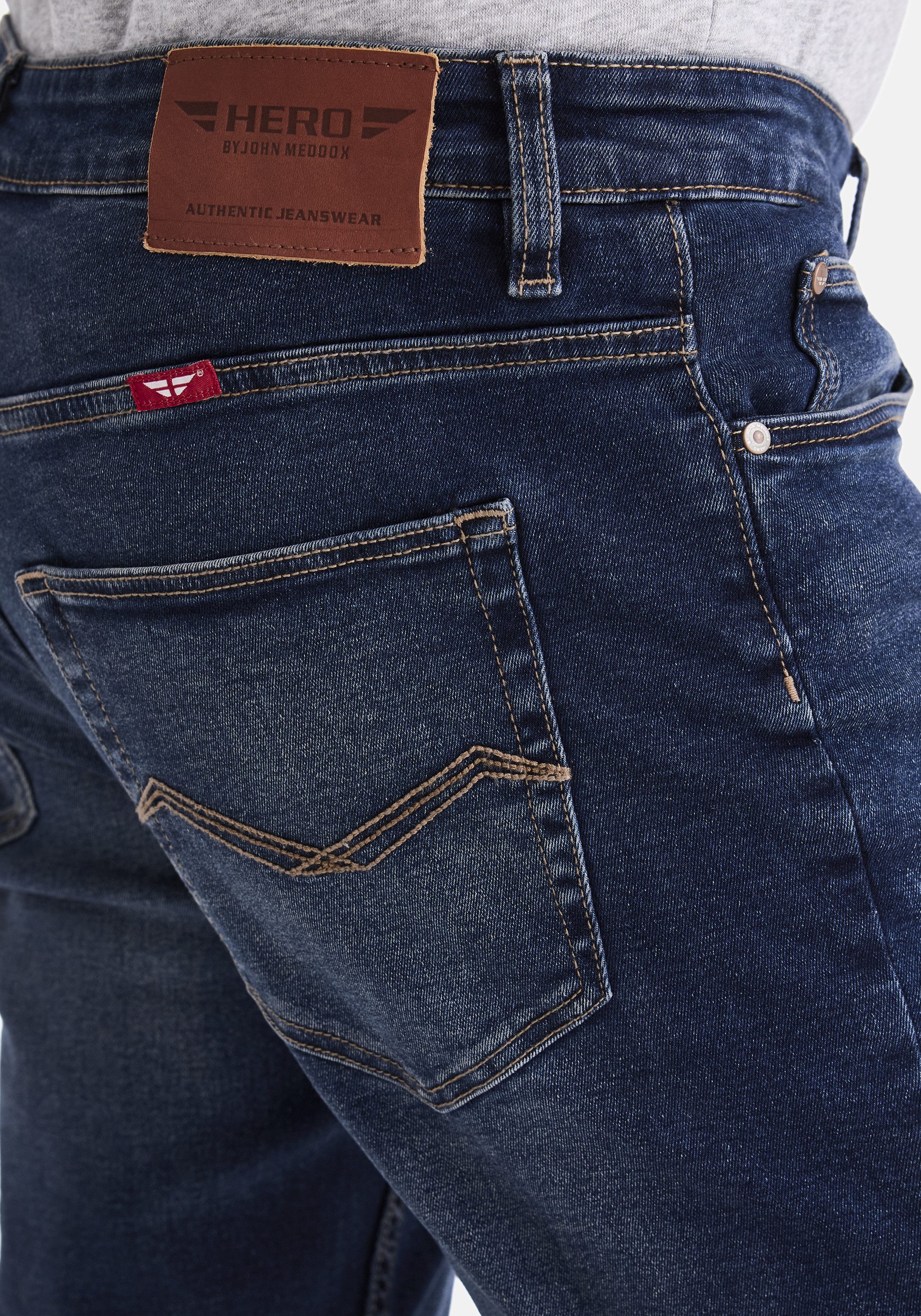 HERO by John Medoox 5-Pocket-Jeans Denver Regular Straight Stretch Jeans Straight Fit Casual Clean Wash Denim Jeans für Herren – Bild 4 von 4
