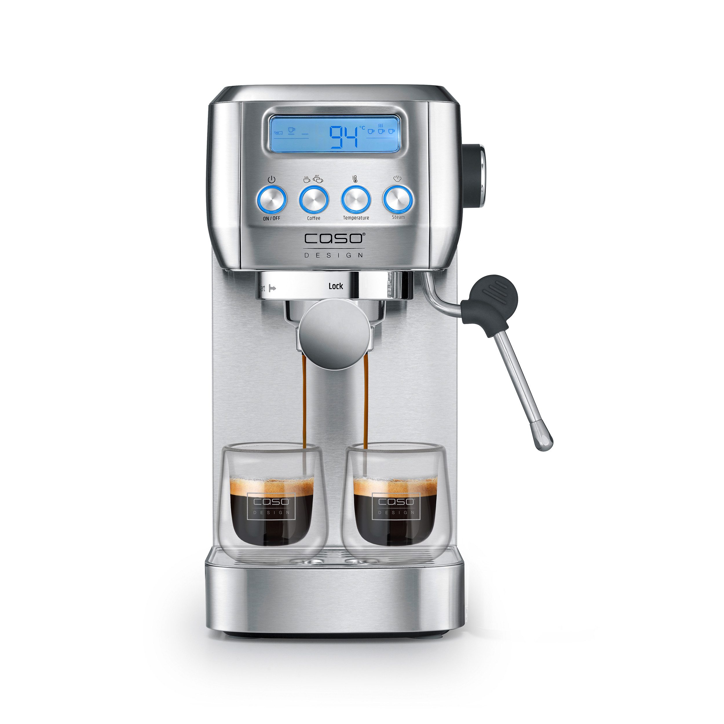 Caso Siebträgermaschine EspressoGourmet Crema, 1350 Watt, 20 Bar ULKA-Pumpe