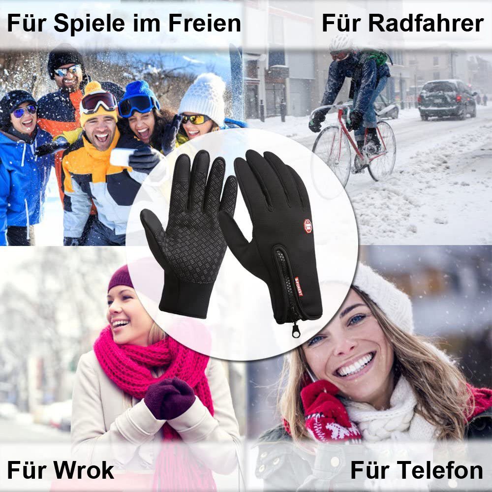 BTTO Hsch. Fleecehandschuhe Handschuhe Damen Herren Winter,Skihandschuhe,Touchscreen Handschuhe für Skifahren,Outdoor Sport