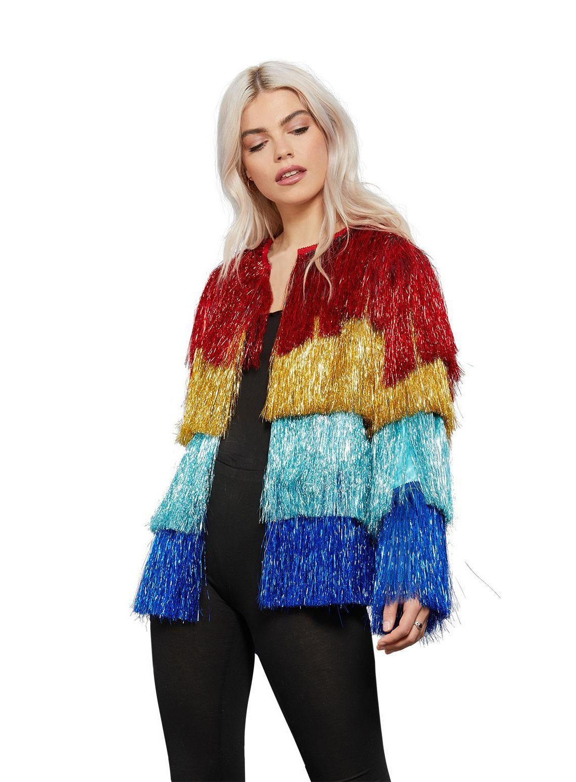 Kostüm Lametta Festivaljacke vierfarbig