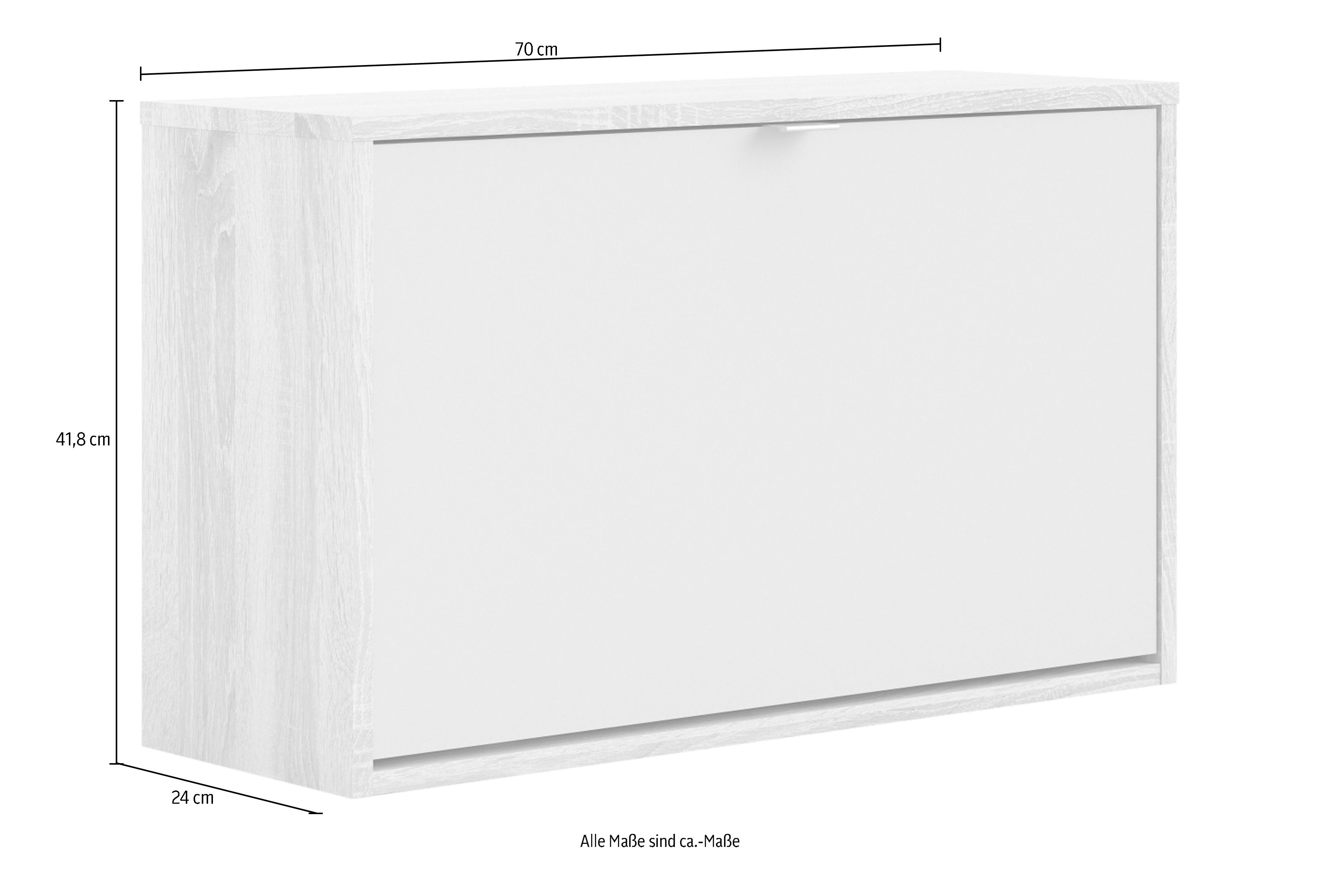 Home affaire einer mit erhältlich Farbvarianten in Schuhschrank Klappe, eichefarben/weiß Shoes verschiedenen