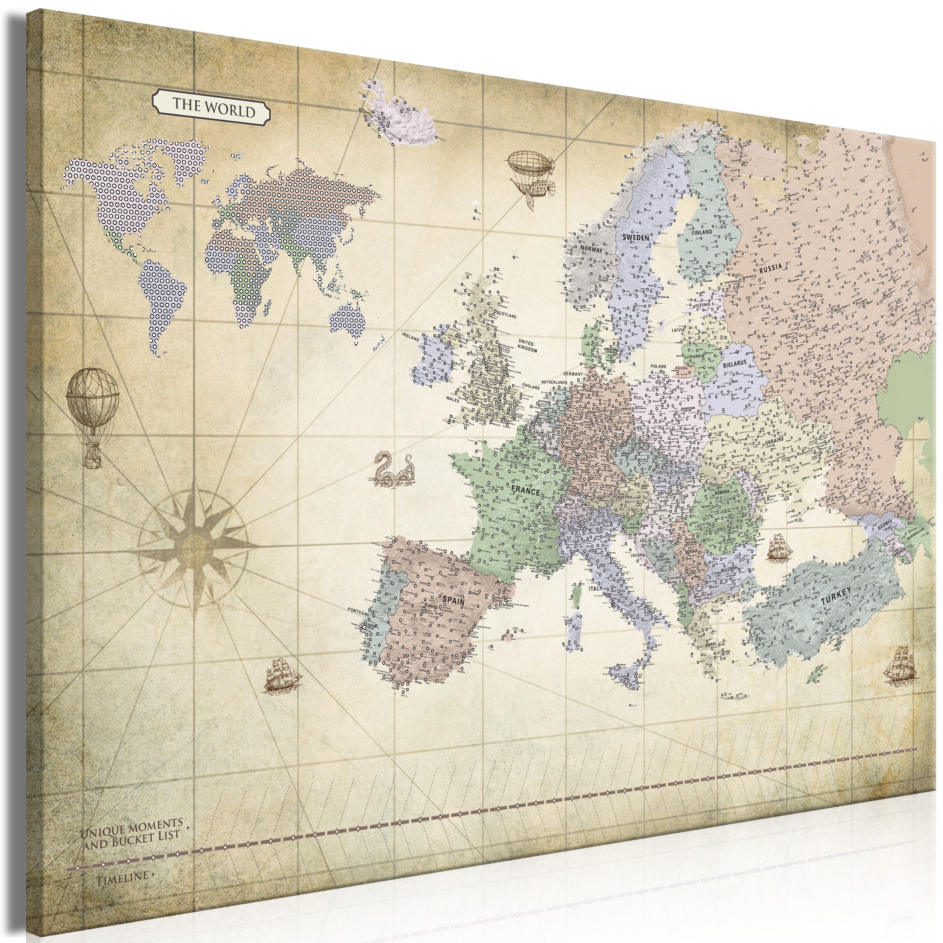 Artgeist Wandbild Map of Europe (1 Part) Wide