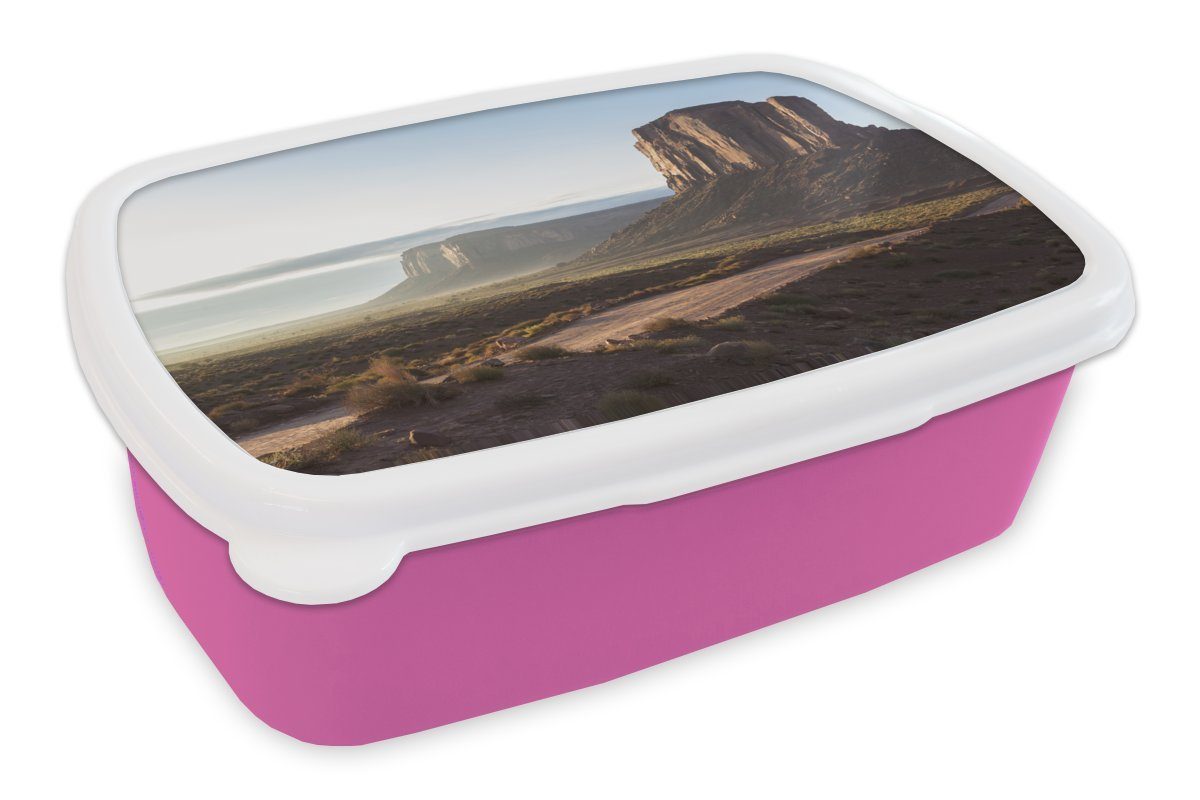 Valley das (2-tlg), Kunststoff, Kinder, Blick Mädchen, Kunststoff Lunchbox rosa Erwachsene, auf Snackbox, Brotdose Amerika, in Monument für MuchoWow Brotbox