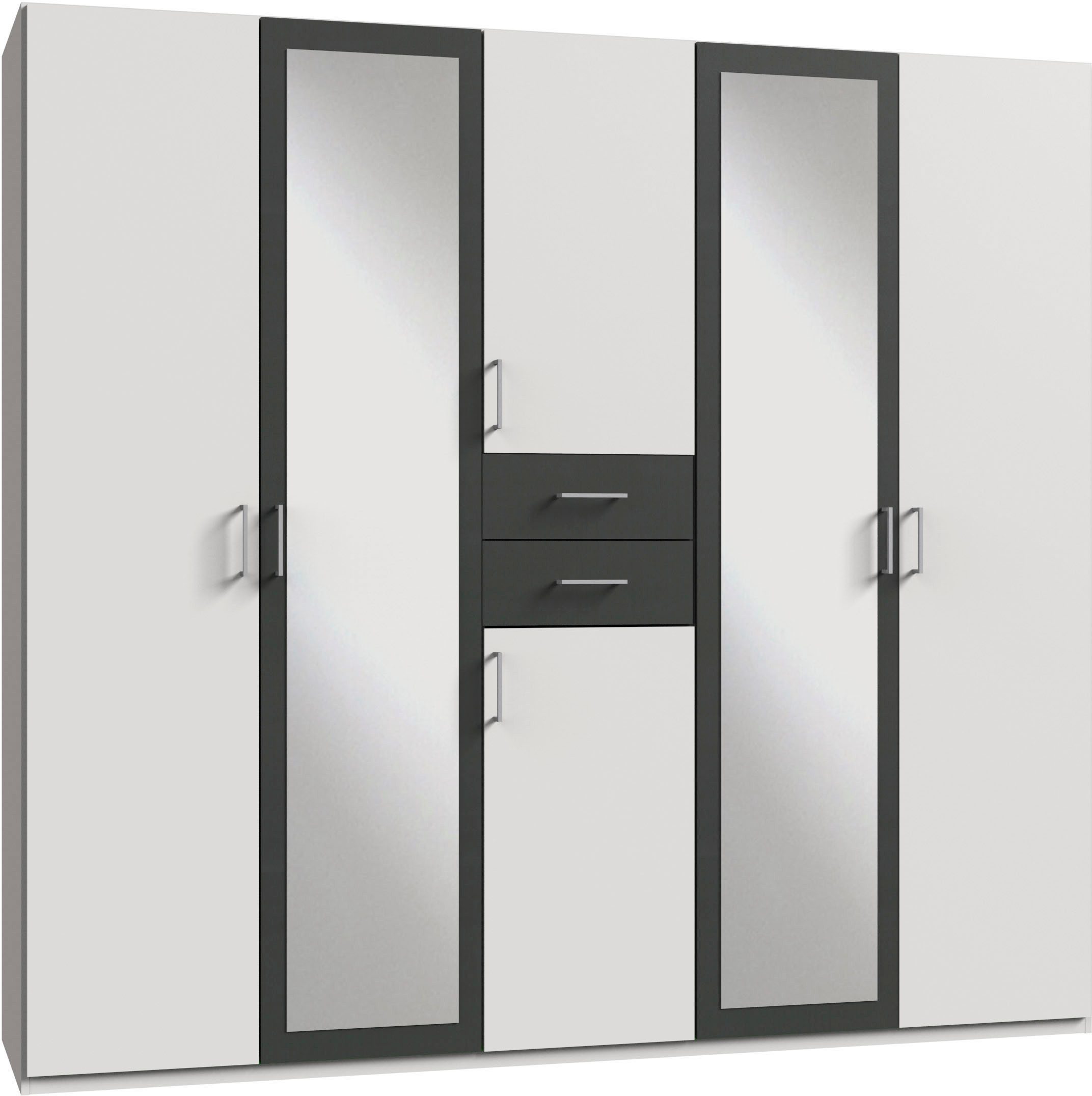 Wimex Kleiderschrank Diver Drehtürenschrank mit Spiegel, 180, 225 o. 270cm breit Bestseller Schlafzimmerschrank wahlweise 3 Innenausstattungen