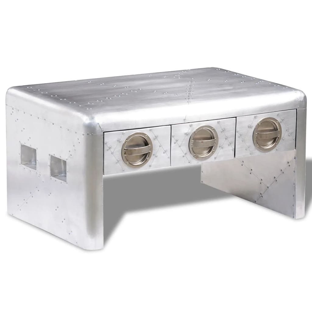 vidaXL Couchtisch Couchtisch mit 3 Schubladen Vintage Flugzeug-Stil (1-St)