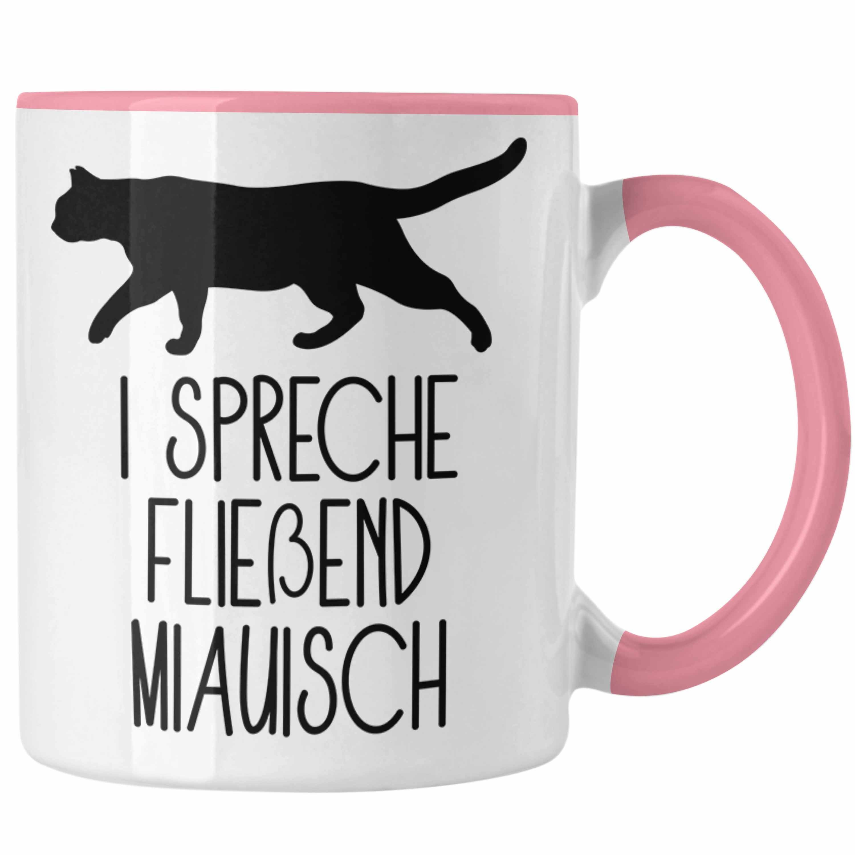 Trendation Tasse Katze für Katzenli Rosa Katzen-Mama Tasse Geschenkidee Geschenk Papa Spruch