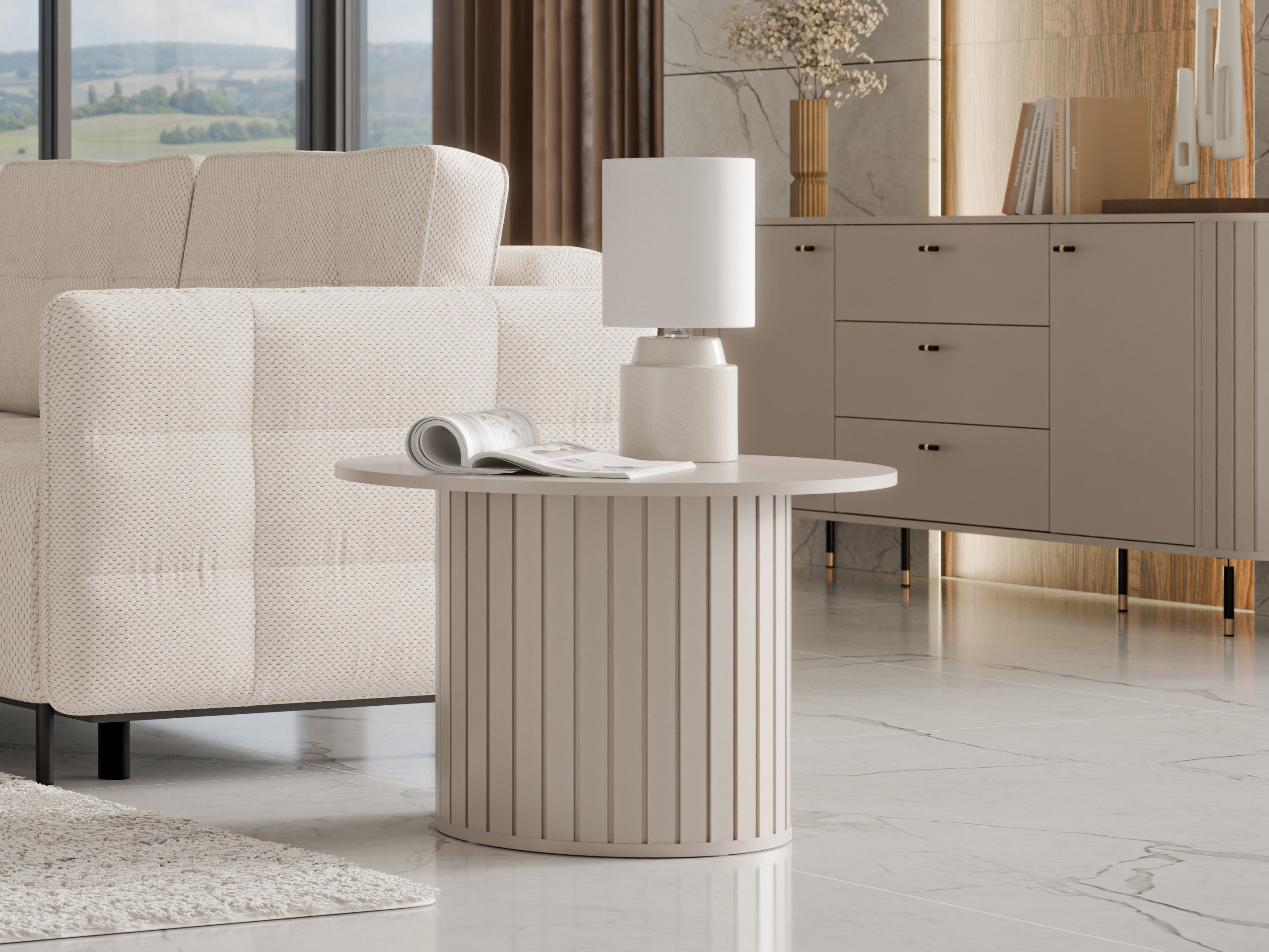 Compleo Couchtisch Rund Kaffeetisch für Couch, günstig online kaufen